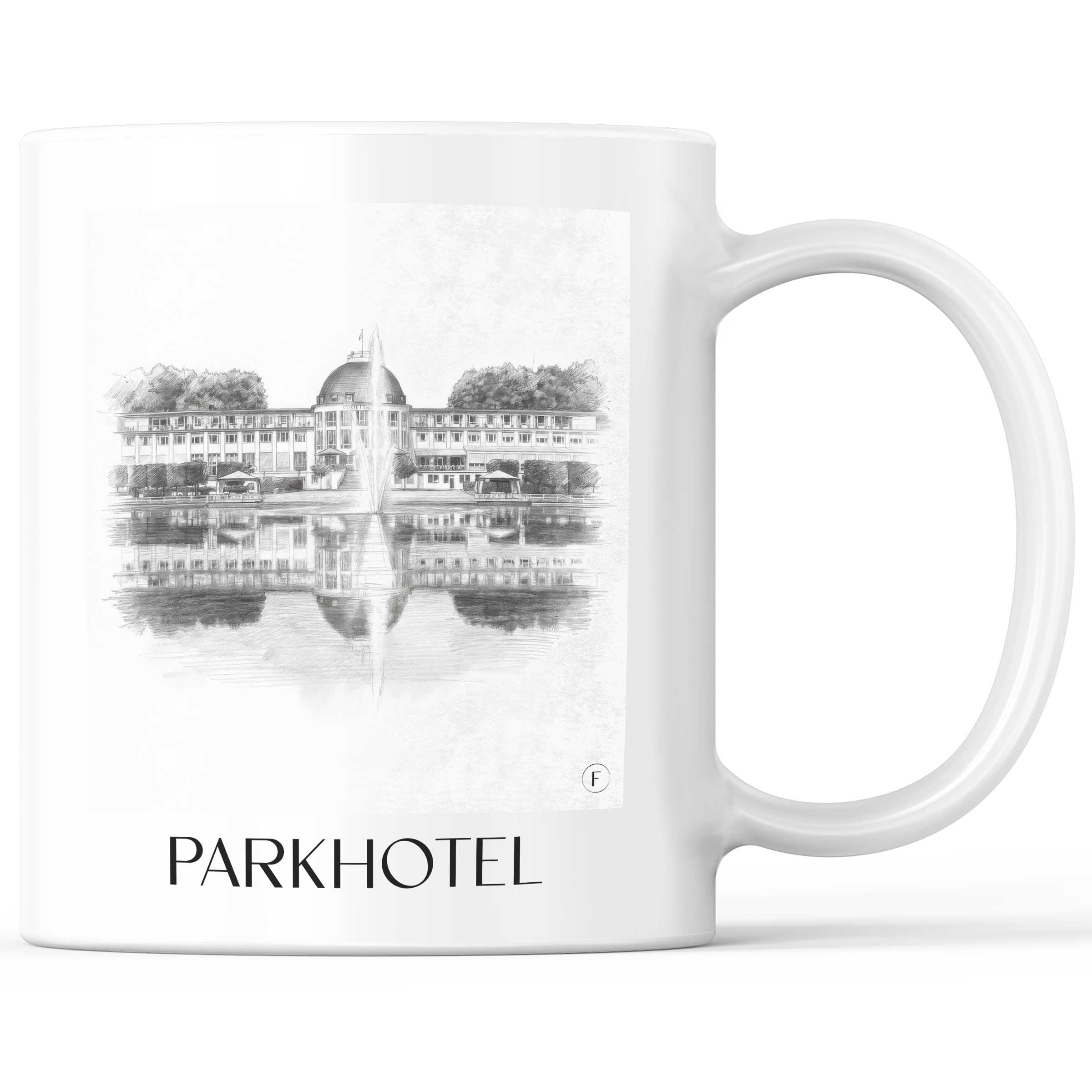Parkhotel Kaffeebecher - Bremen - Deutschland Becher - Kaffeetasse im Zeichnung Stil