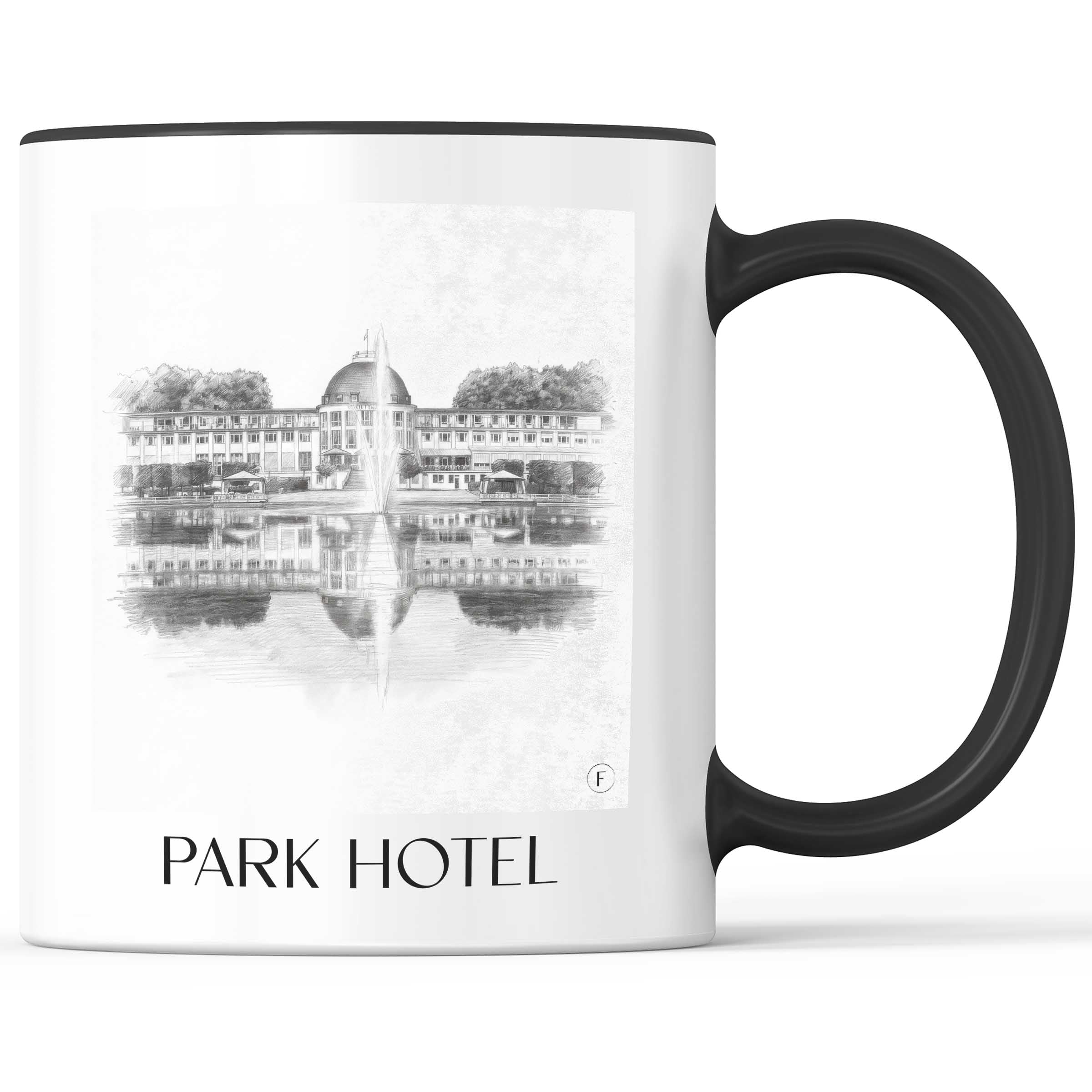 Parkhotel Kaffeebecher - Bremen - Deutschland Becher - Kaffeetasse im Zeichnung Stil