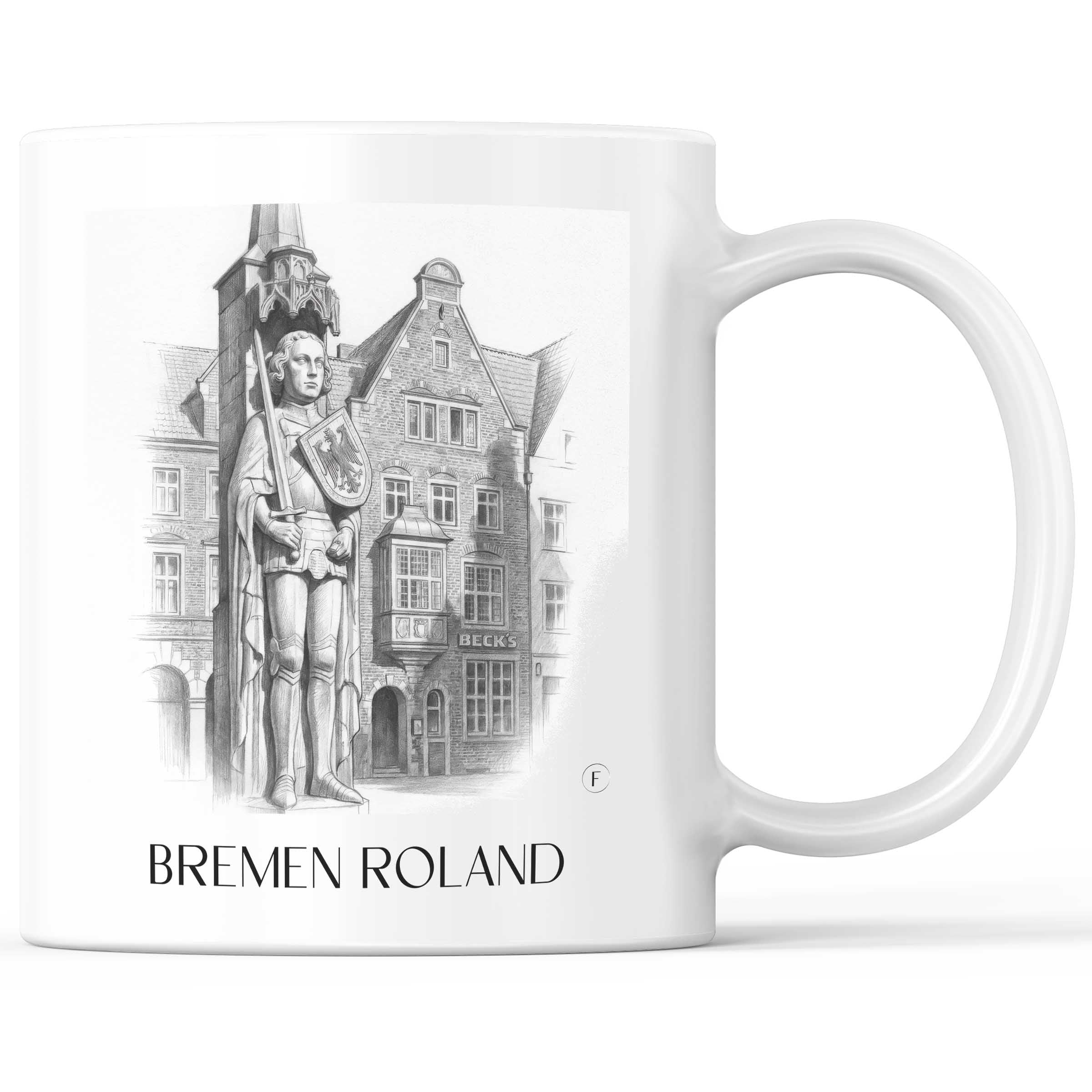 Bremer Roland - Deutschland Becher - Kaffeetasse im Zeichnung Stil