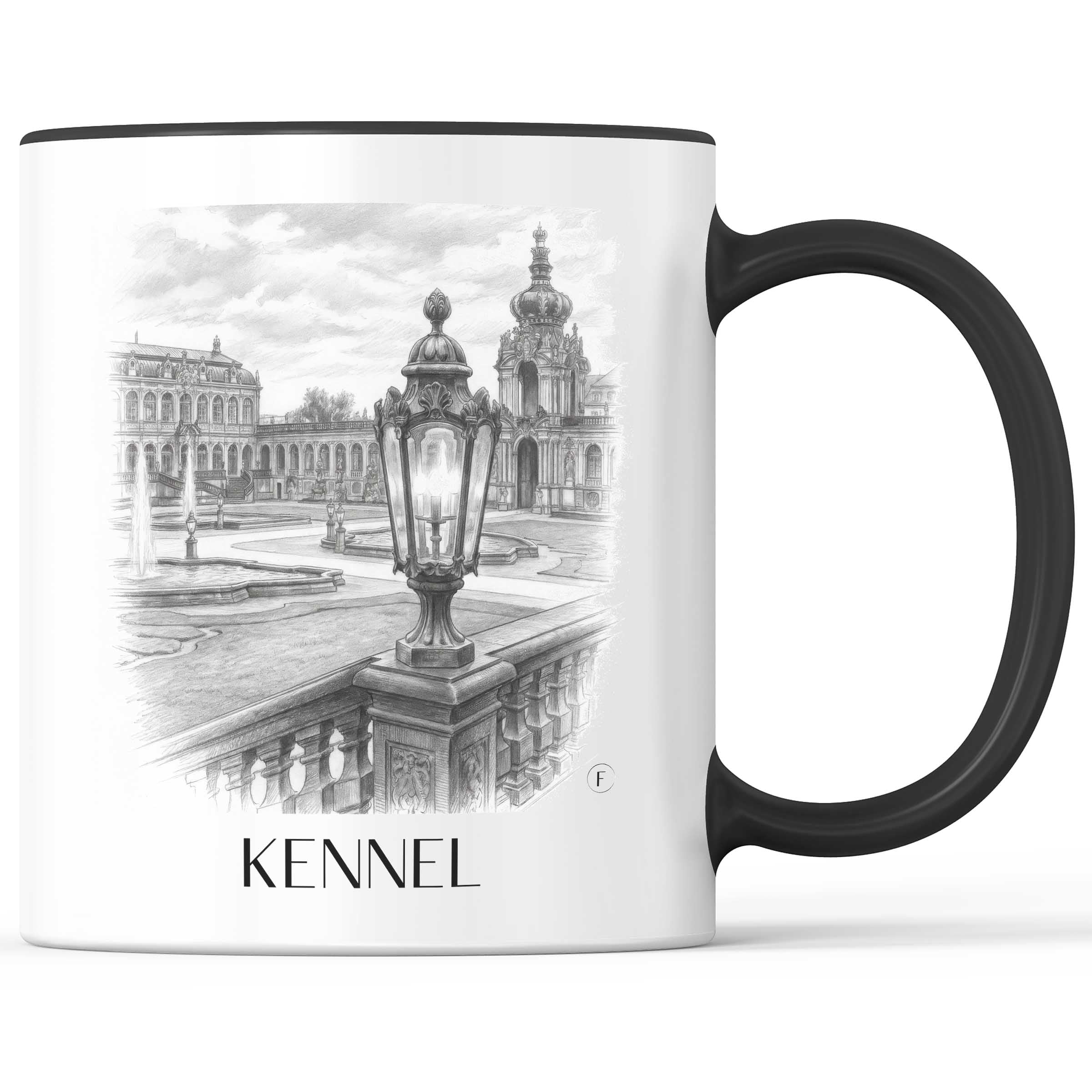 Zwinger Kaffeebecher - Dresden - Deutschland Becher - Kaffeetasse im Zeichnung Stil