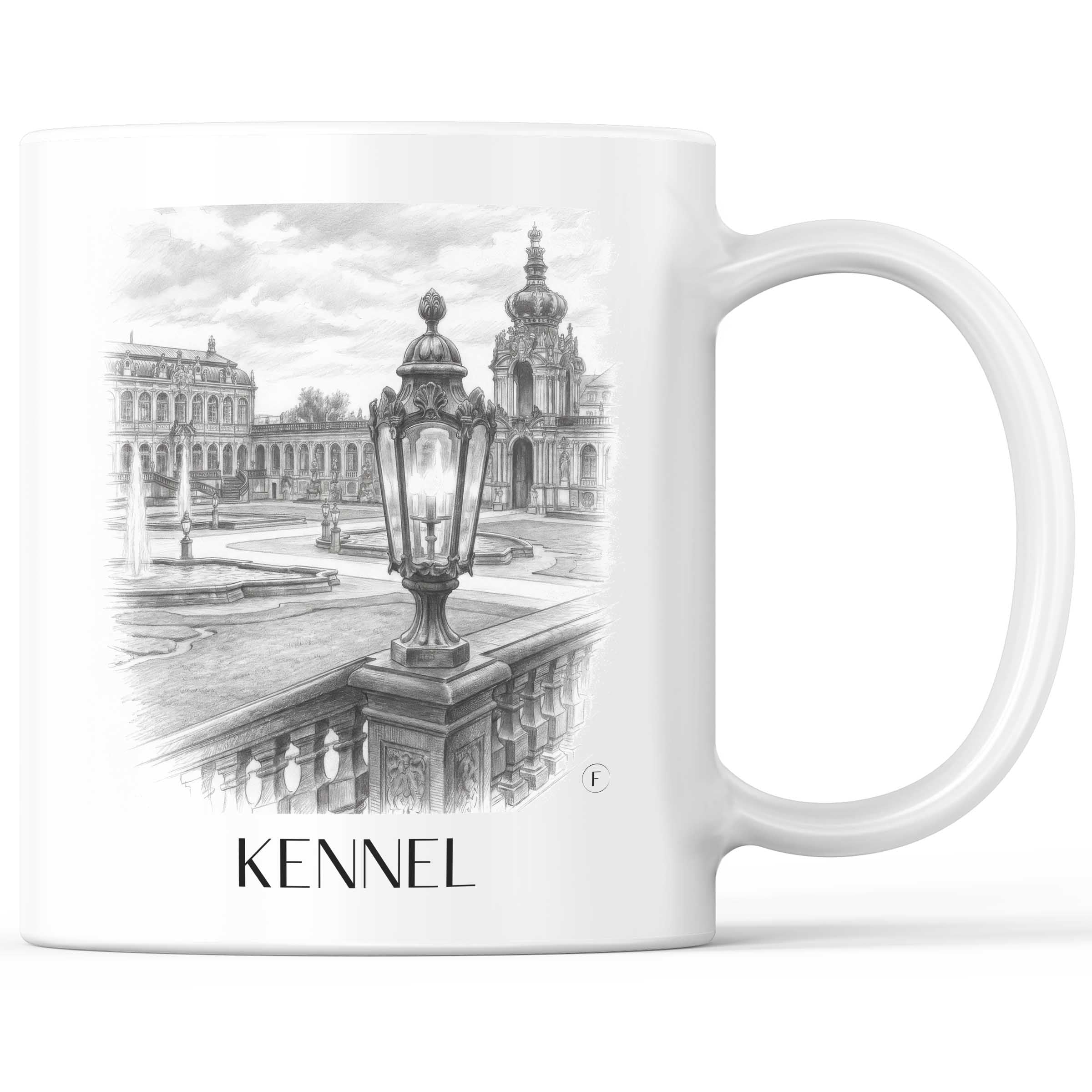 Zwinger Kaffeebecher - Dresden - Deutschland Becher - Kaffeetasse im Zeichnung Stil