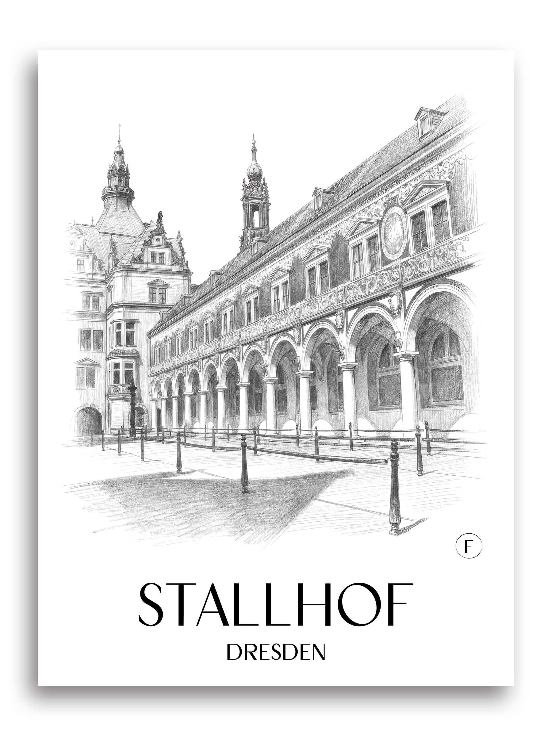 stallhof-dresden-deutschland-poster-bleistift-zeichnung-drawing