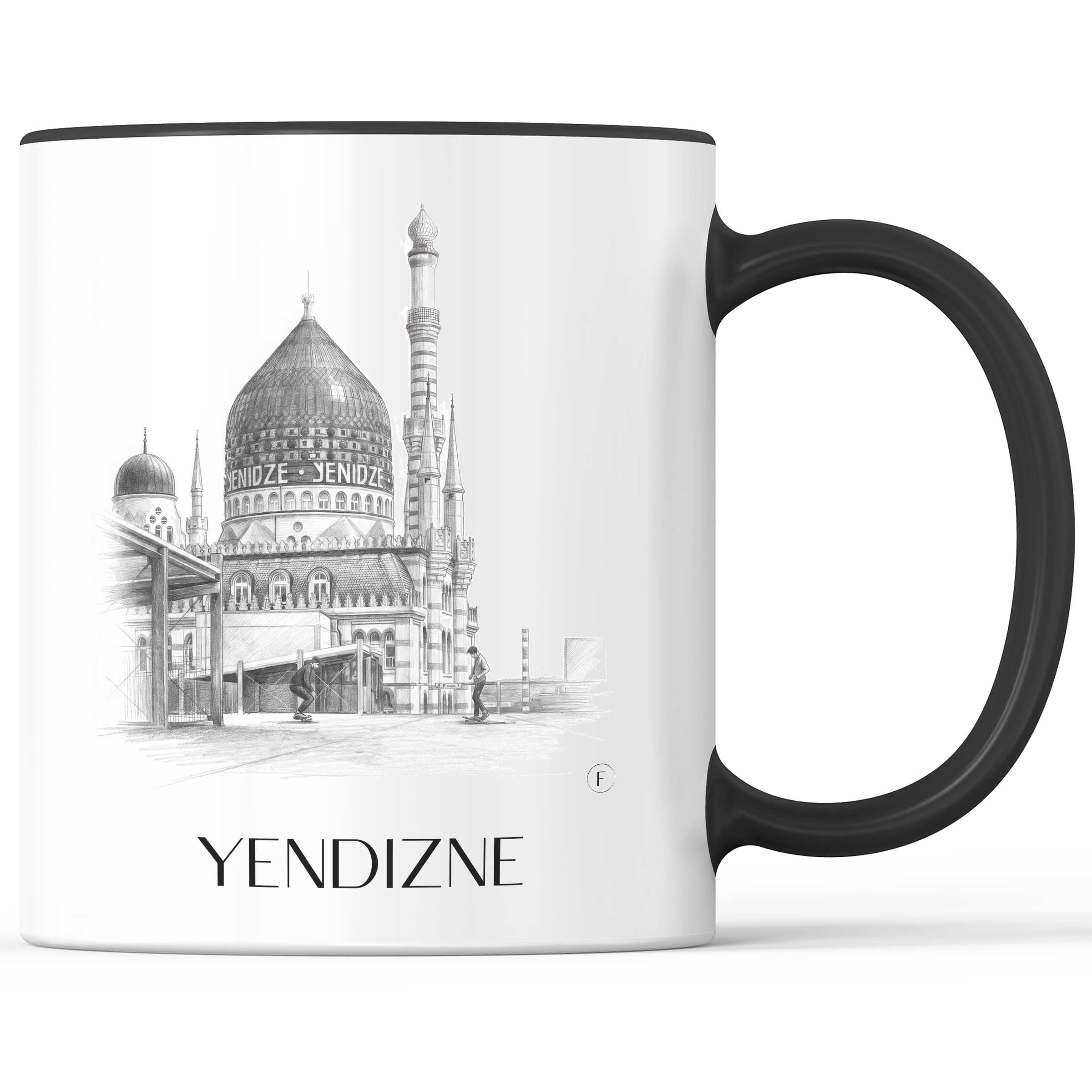 Yendizne Kaffeebecher - Dresden - Deutschland Becher - Kaffeetasse im Zeichnung Stil
