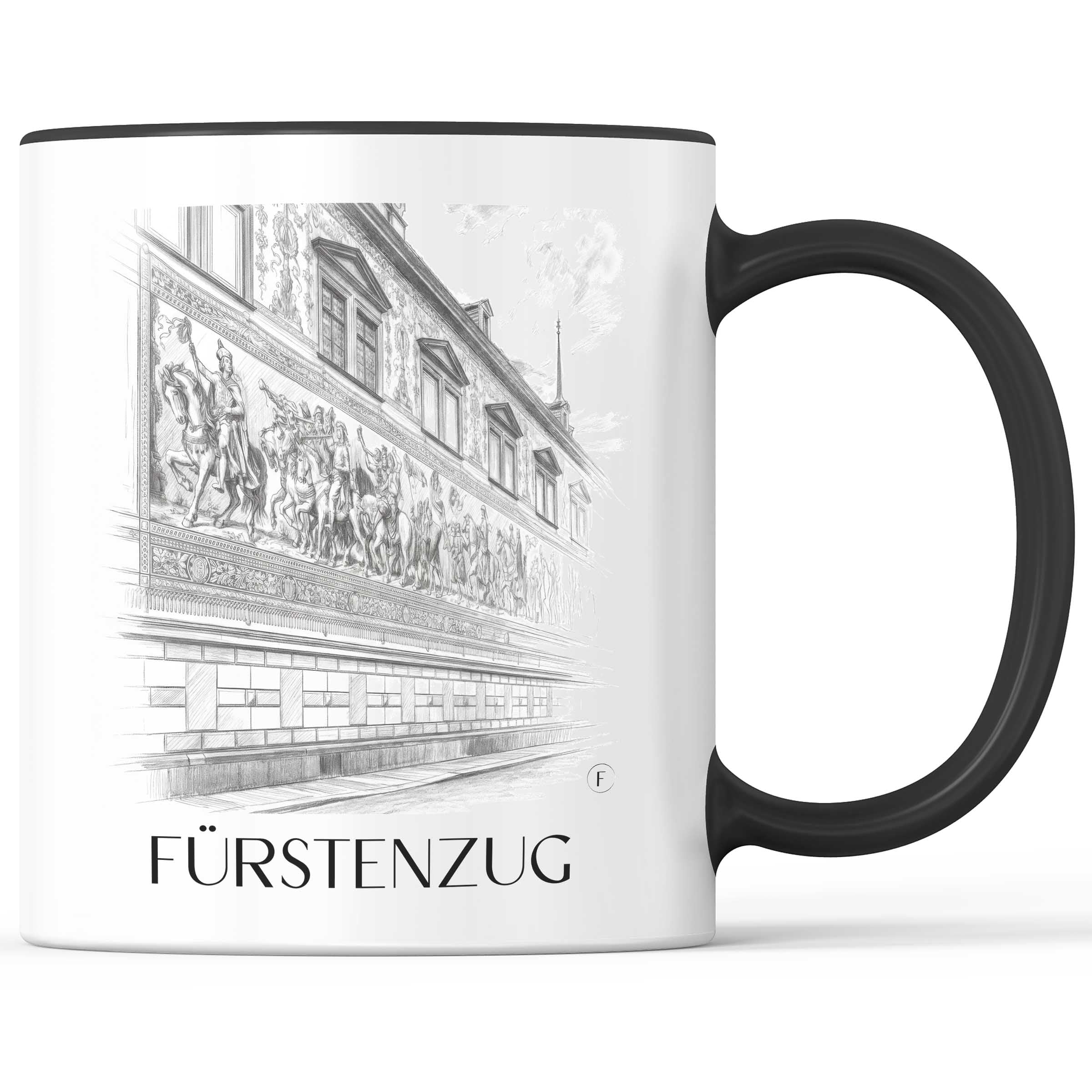 fürstenzug-dresden-deutschland-kaffeebecher-bleistift-zeichnung-drawing