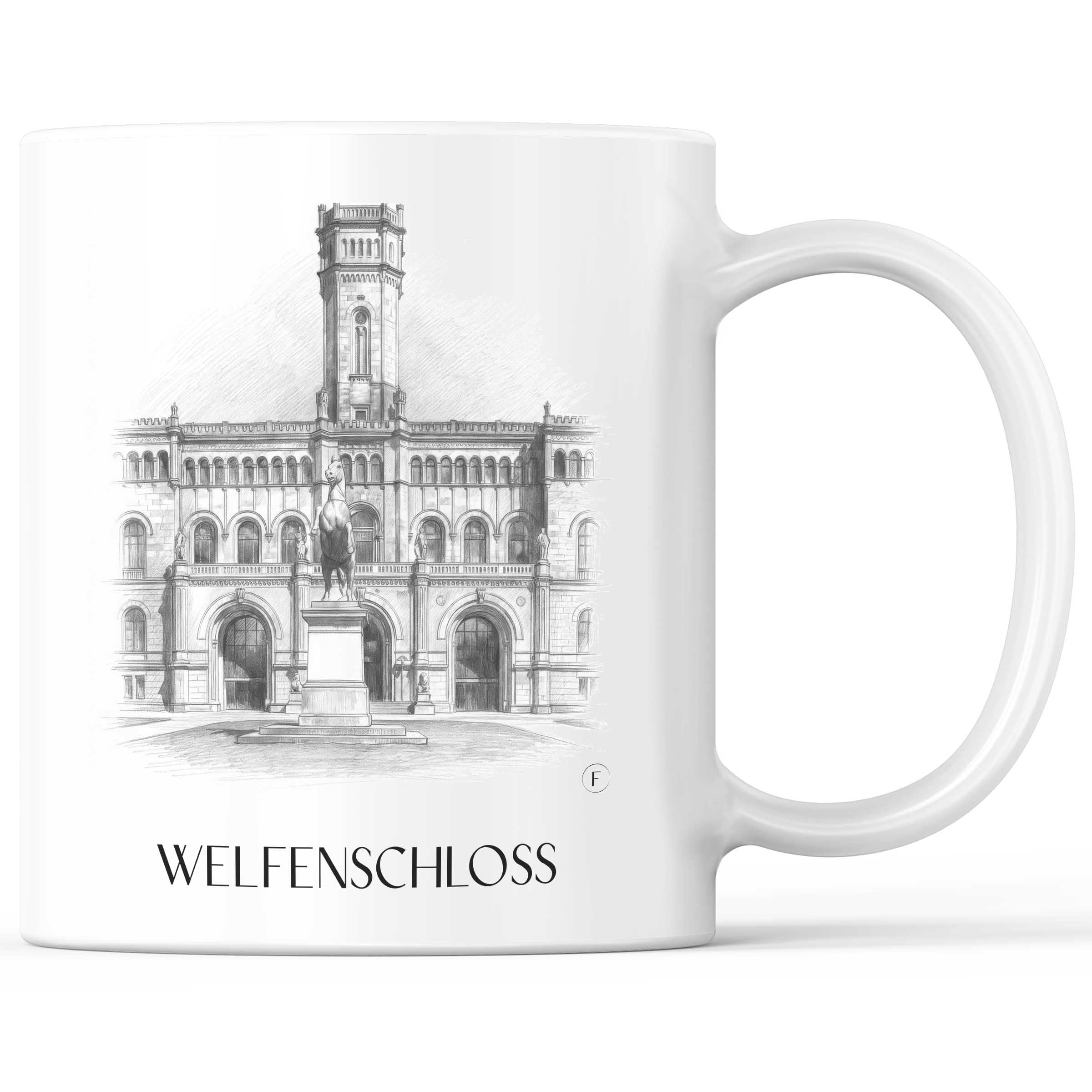 Welfenschloss Kaffeebecher - Hannover - Deutschland Becher - Kaffeetasse im Zeichnung Stil