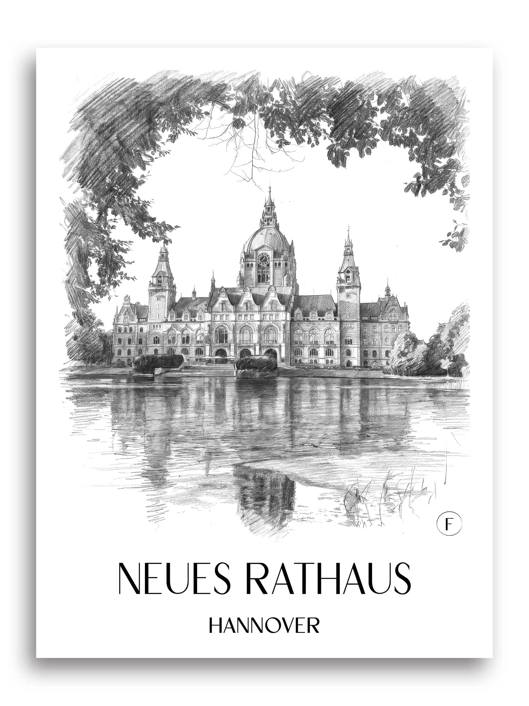 neues-rathaus-hannover-deutschland-poster-bleistift-zeichnung-drawing