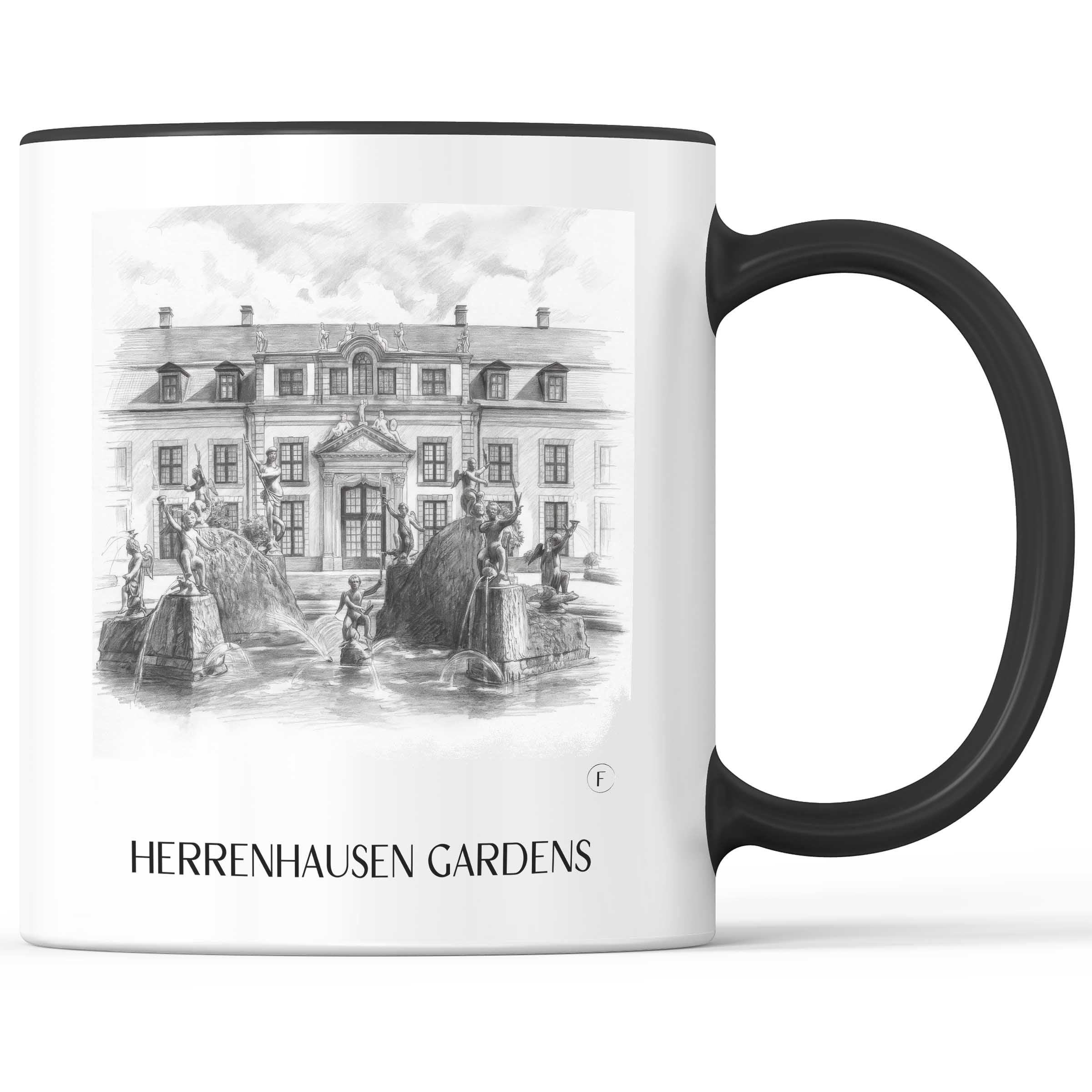 Herrenhäuser Gärten Kaffeebecher - Hannover - Deutschland Becher - Kaffeetasse im Zeichnung Stil