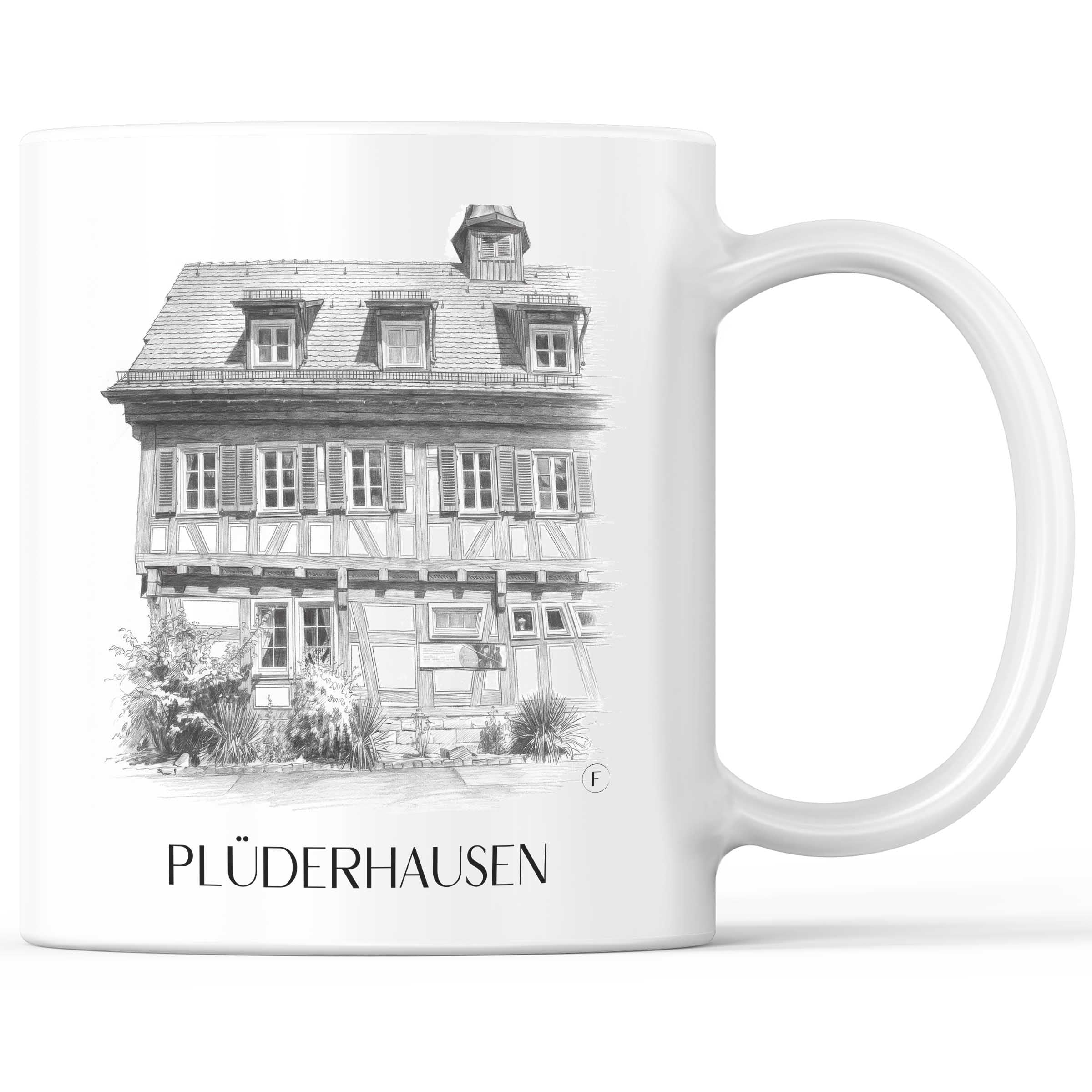 Plüderhausen - Deutschland Becher - Kaffeetasse im Zeichnung Stil