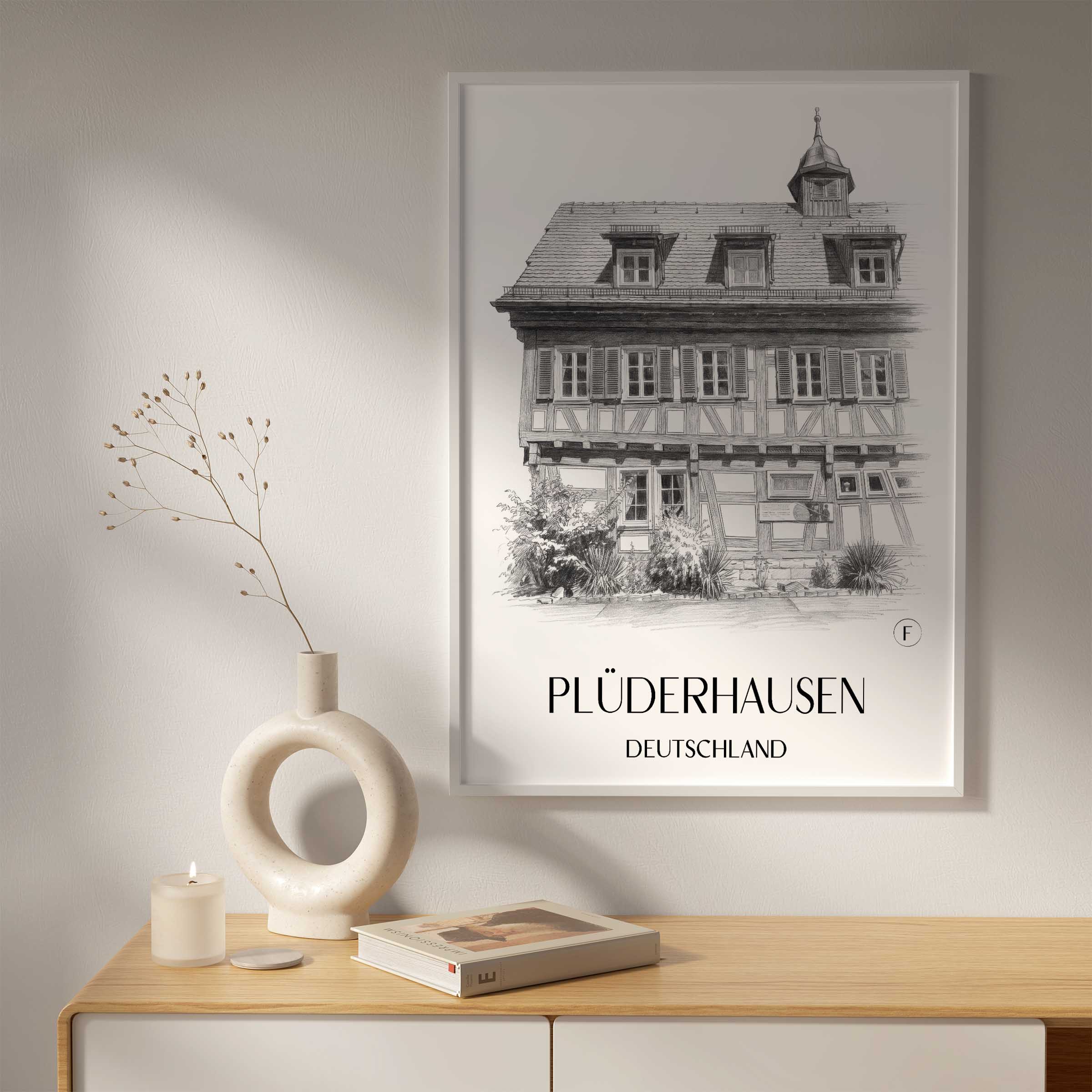 plüderhausen-deutschland-poster-bleistift-zeichnung-drawing