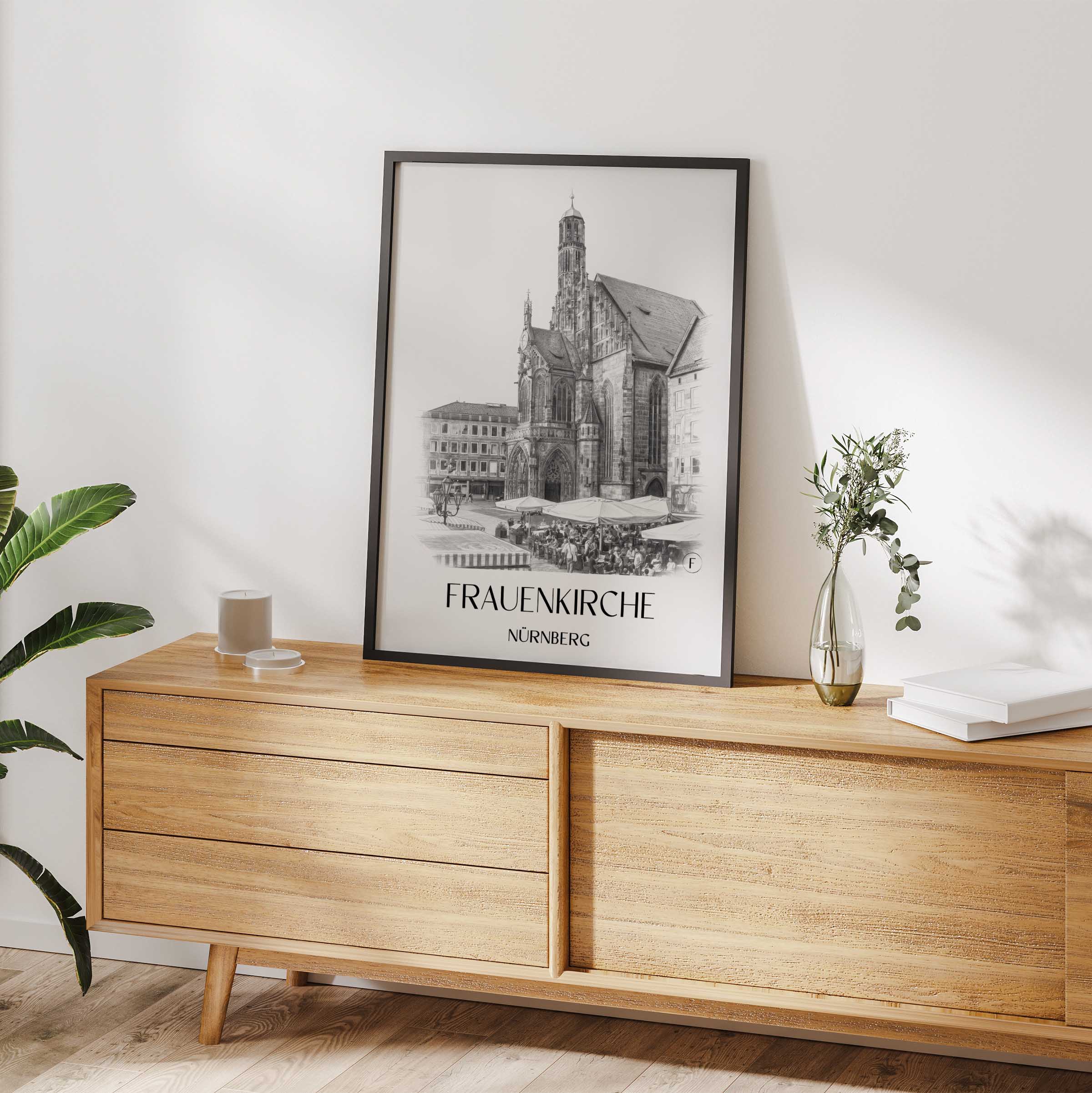 frauenkirche-nürnberg-deutschland-poster-bleistift-zeichnung-drawing