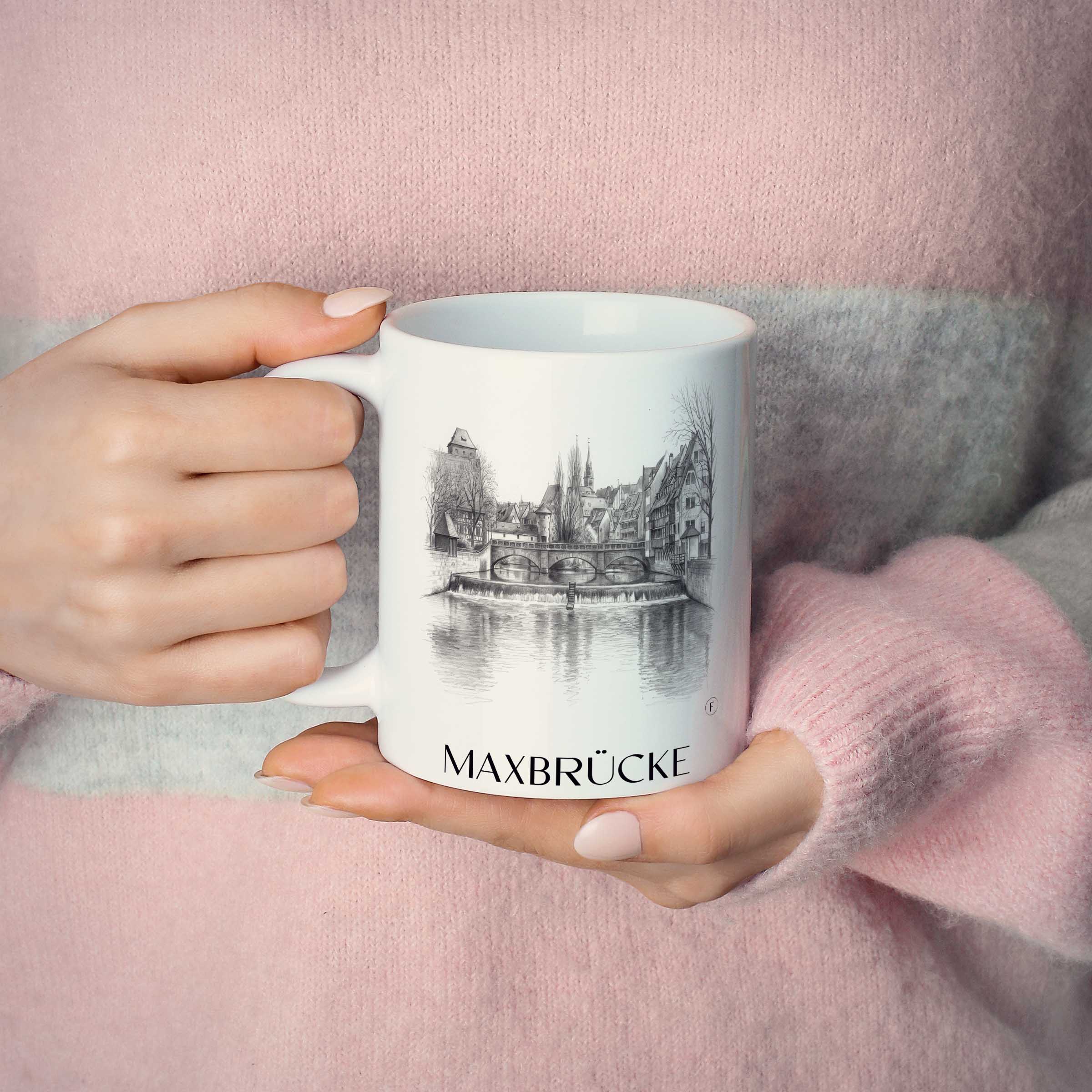 maxbrücke-nürnberg-deutschland-kaffeebecher-bleistift-zeichnung-drawing
