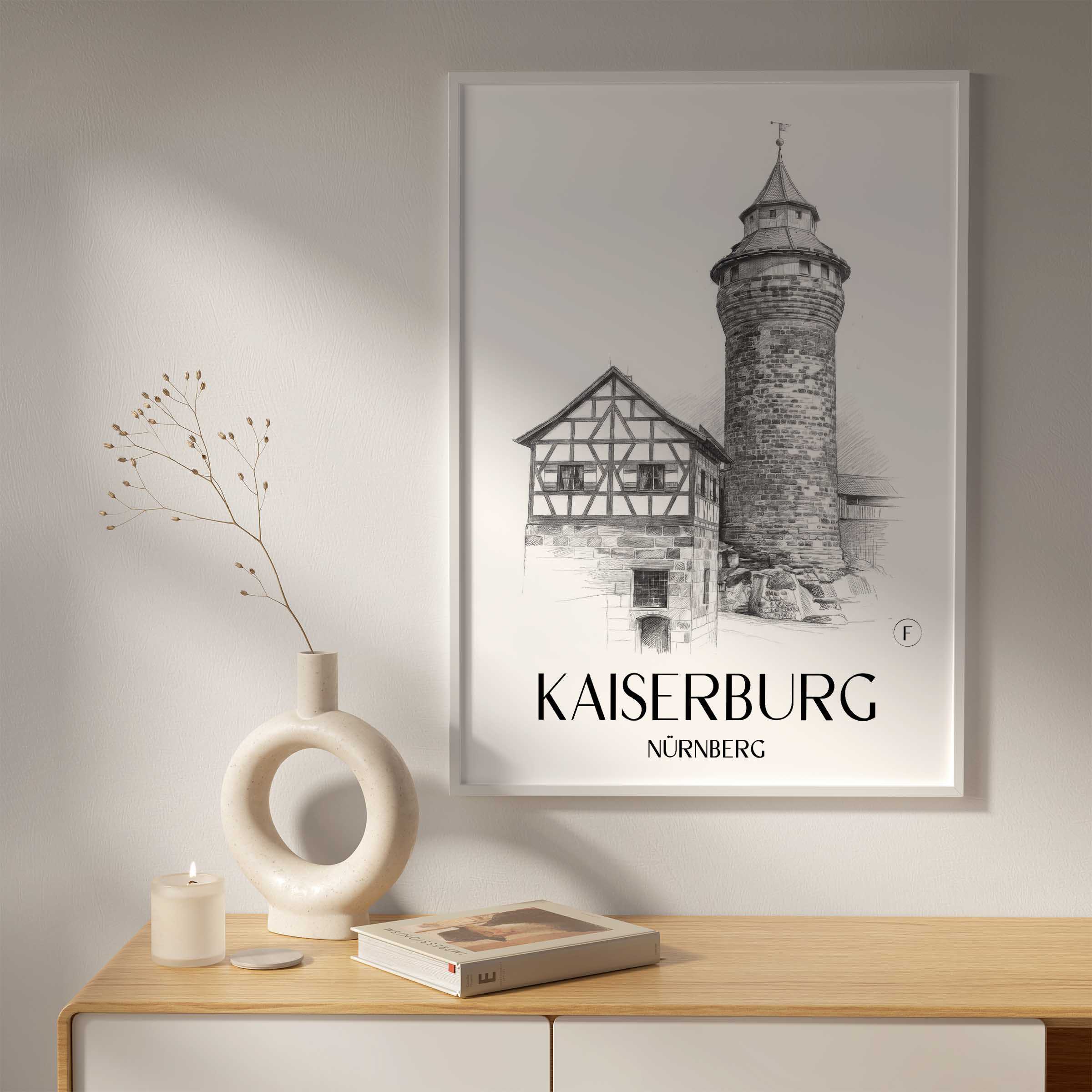 kaiserburg-nürnberg-deutschland-poster-bleistift-zeichnung-drawing