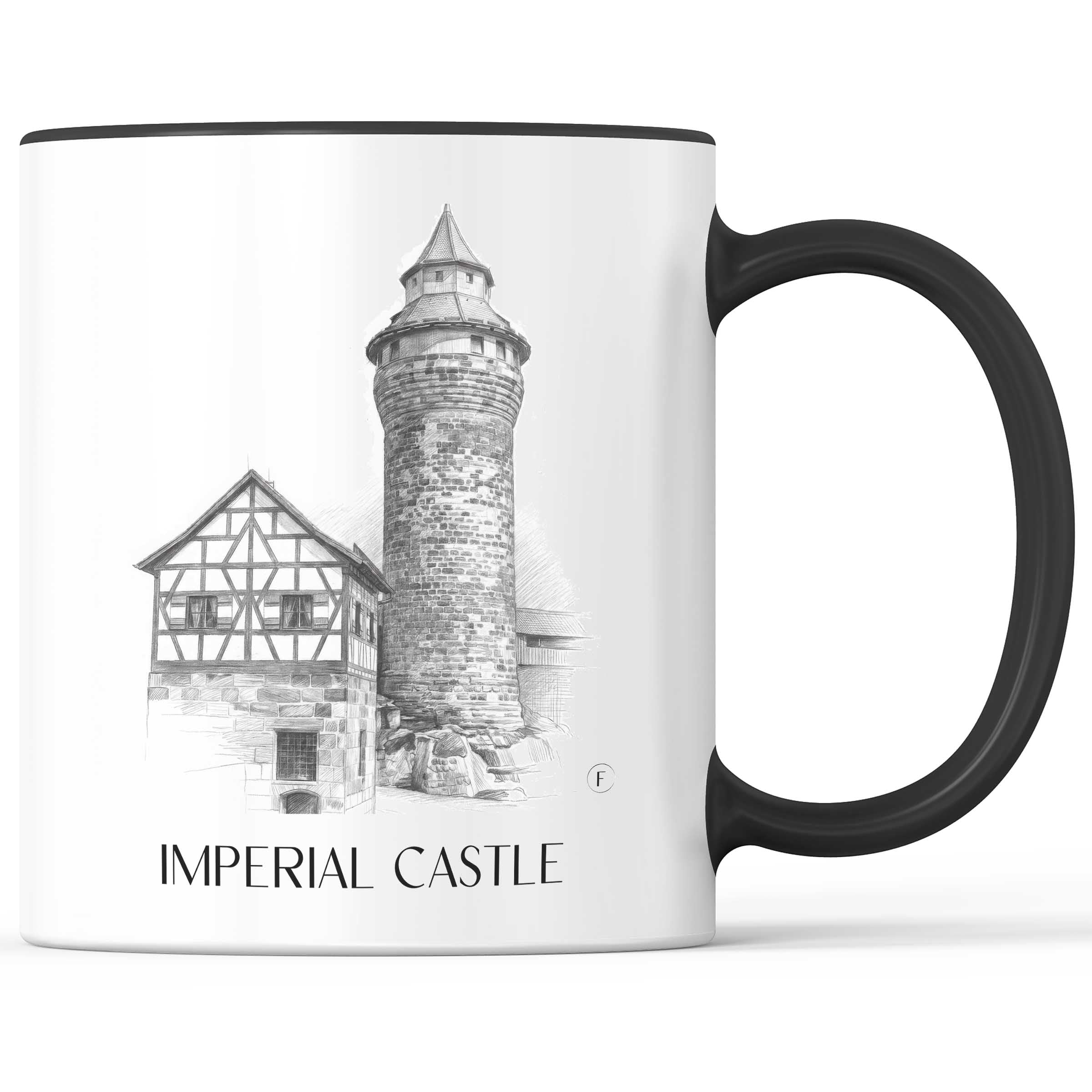 Kaiserburg Kaffeebecher - Nürnberg - Deutschland Becher - Kaffeetasse im Zeichnung Stil