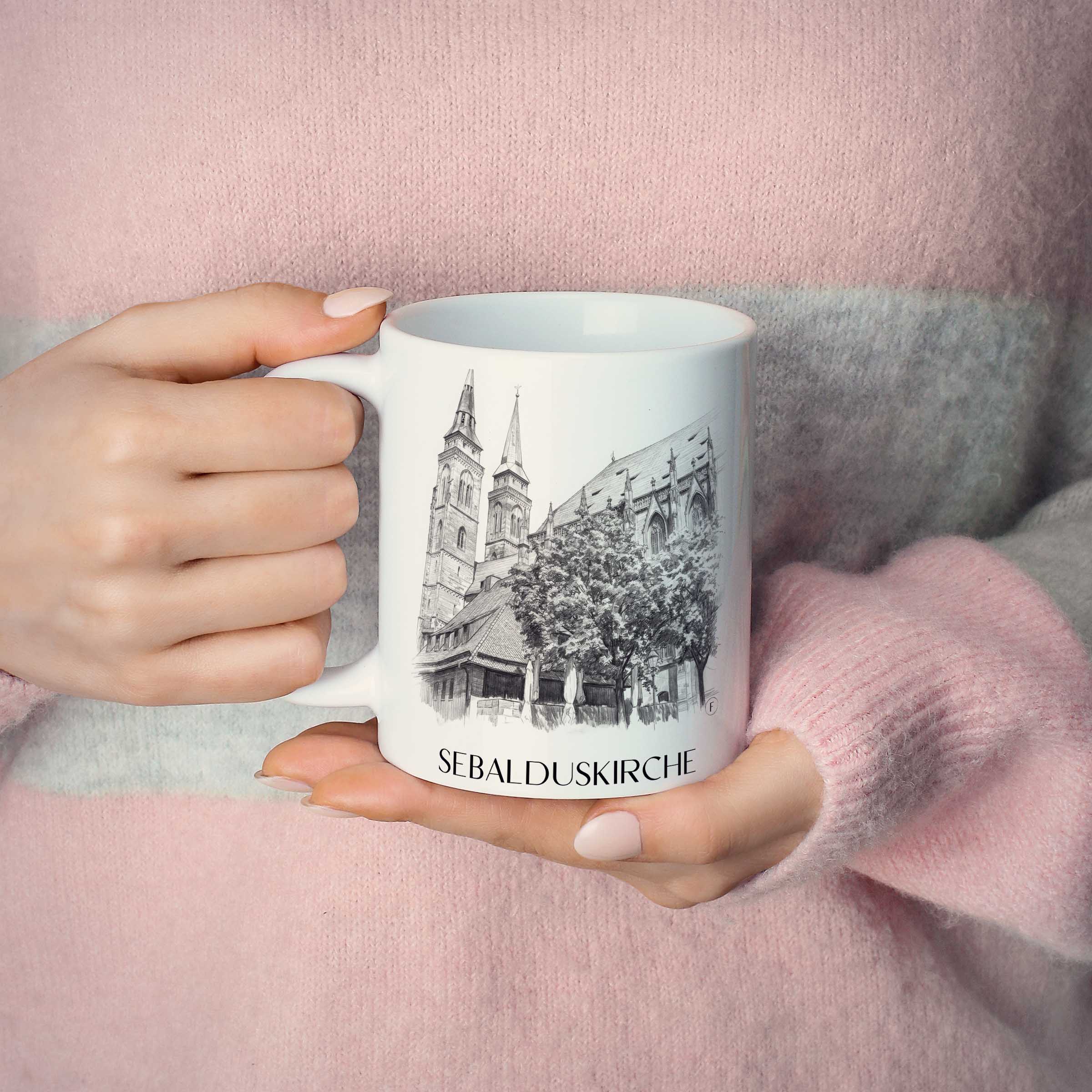 sebalduskirche-nürnberg-deutschland-kaffeebecher-bleistift-zeichnung-drawing