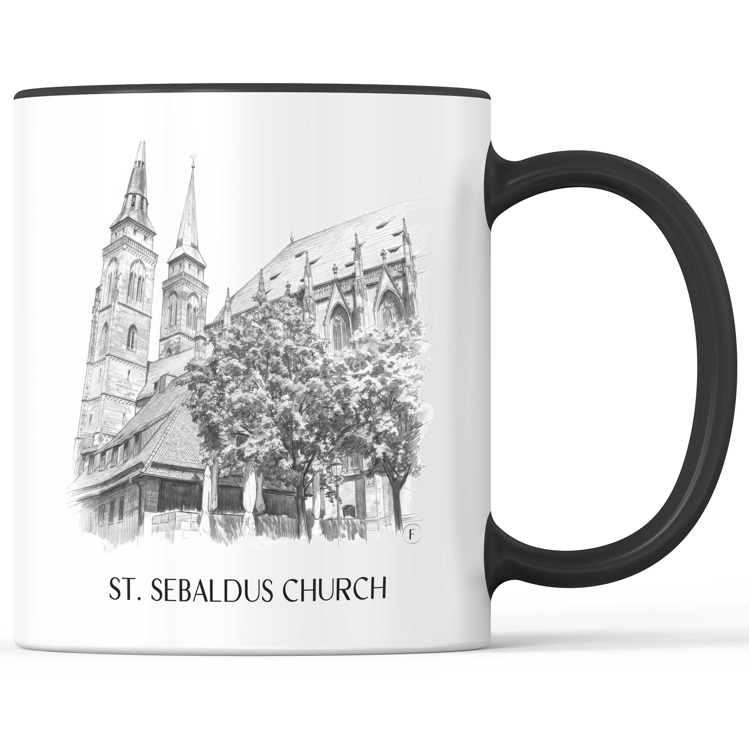 Sebalduskirche Kaffeebecher - Nürnberg - Deutschland Becher - Kaffeetasse im Zeichnung Stil