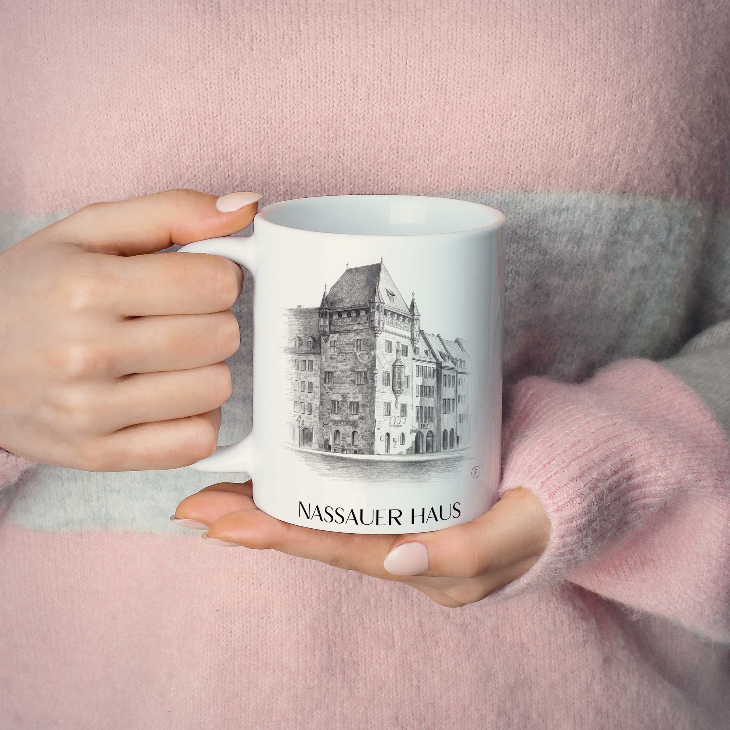 nassauer-haus-nürnberg-deutschland-kaffeebecher-bleistift-zeichnung-drawing