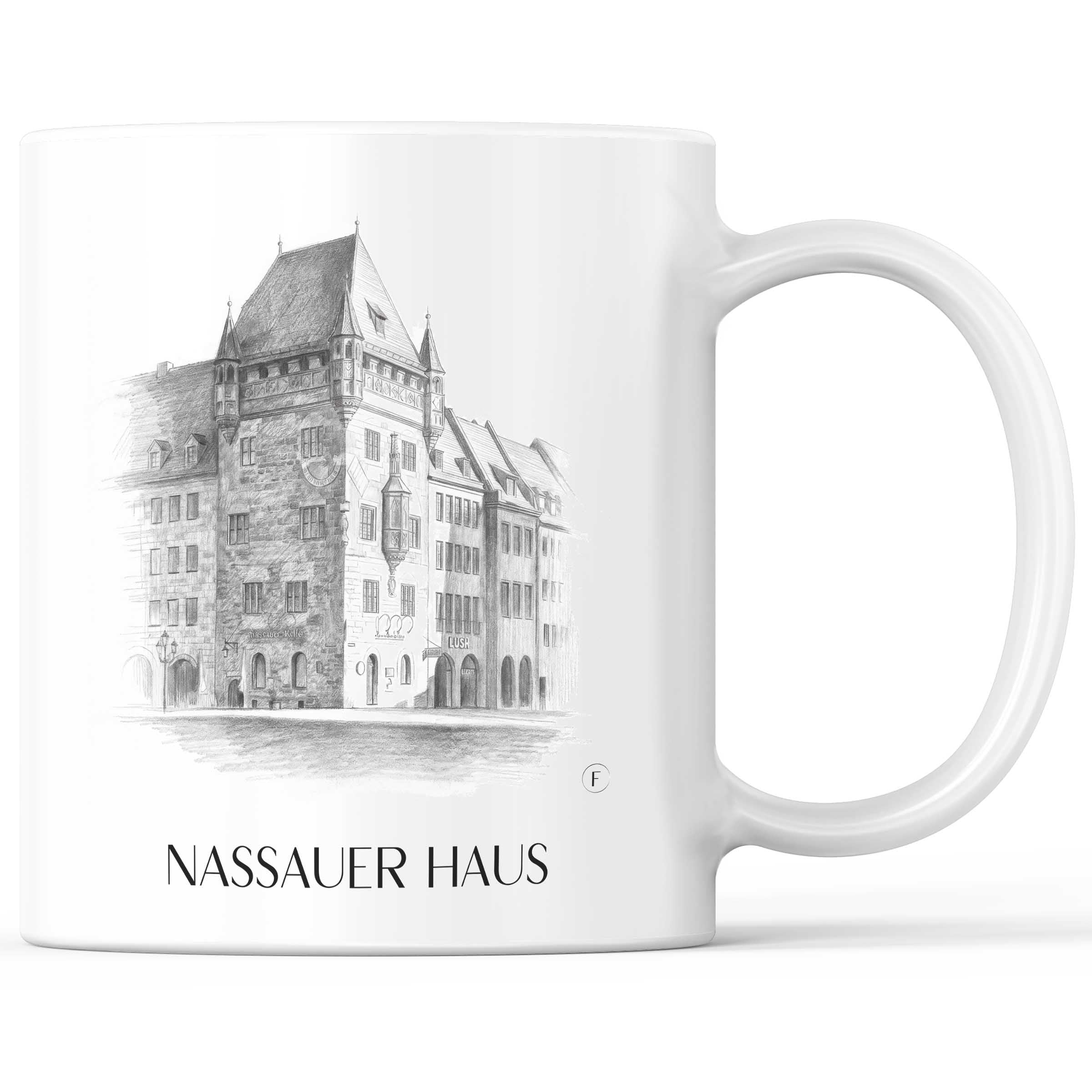 Nassauer Haus Kaffeebecher - Nürnberg - Deutschland Becher - Kaffeetasse im Zeichnung Stil
