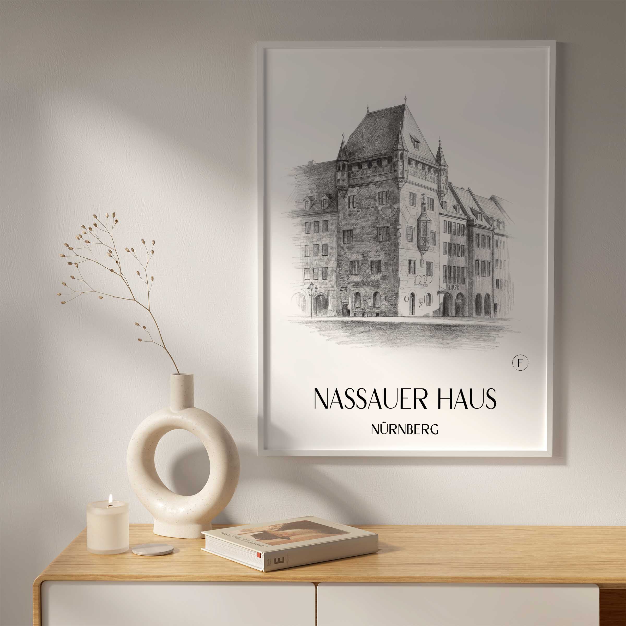 nassauer-haus-nürnberg-deutschland-poster-bleistift-zeichnung-drawing
