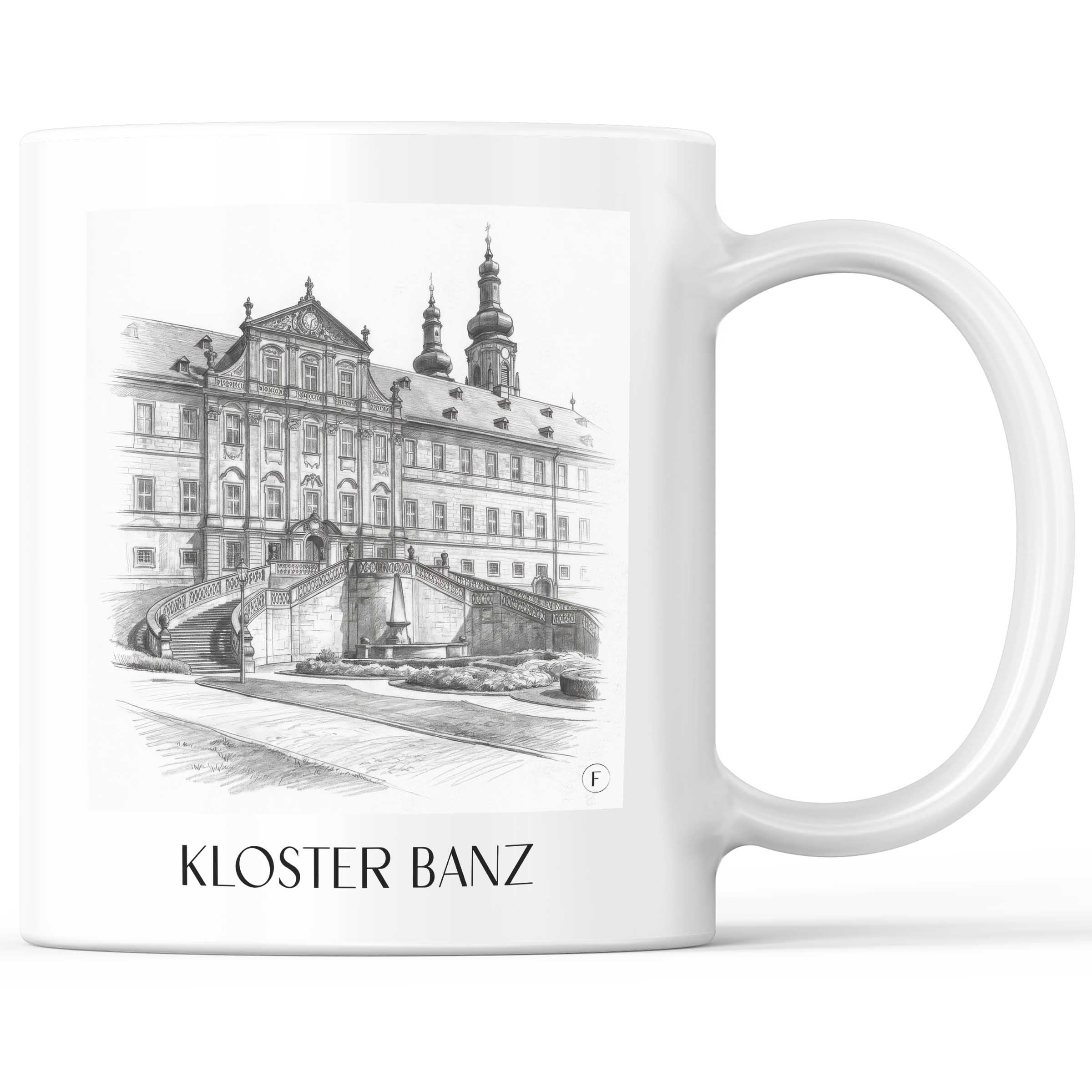 Kloster Banz - Deutschland Becher - Kaffeetasse im Zeichnung Stil