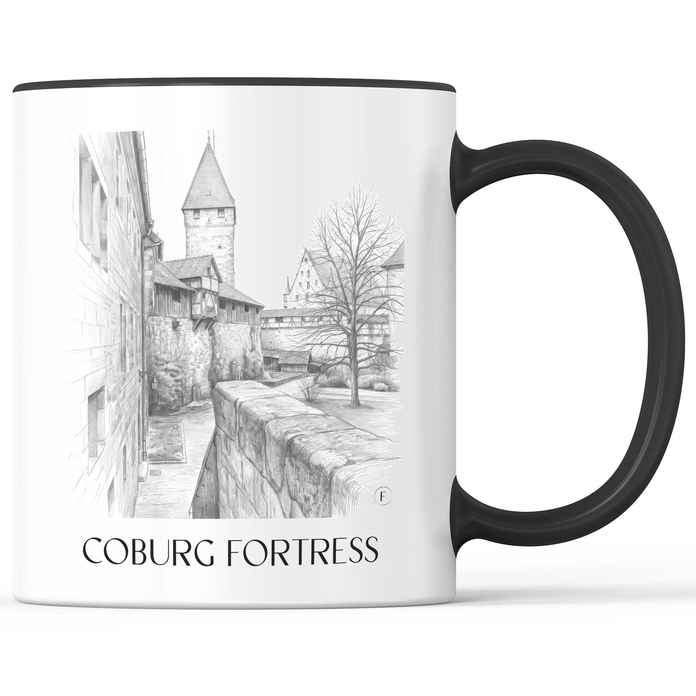 Veste Coburg - Deutschland Becher - Kaffeetasse im Zeichnung Stil