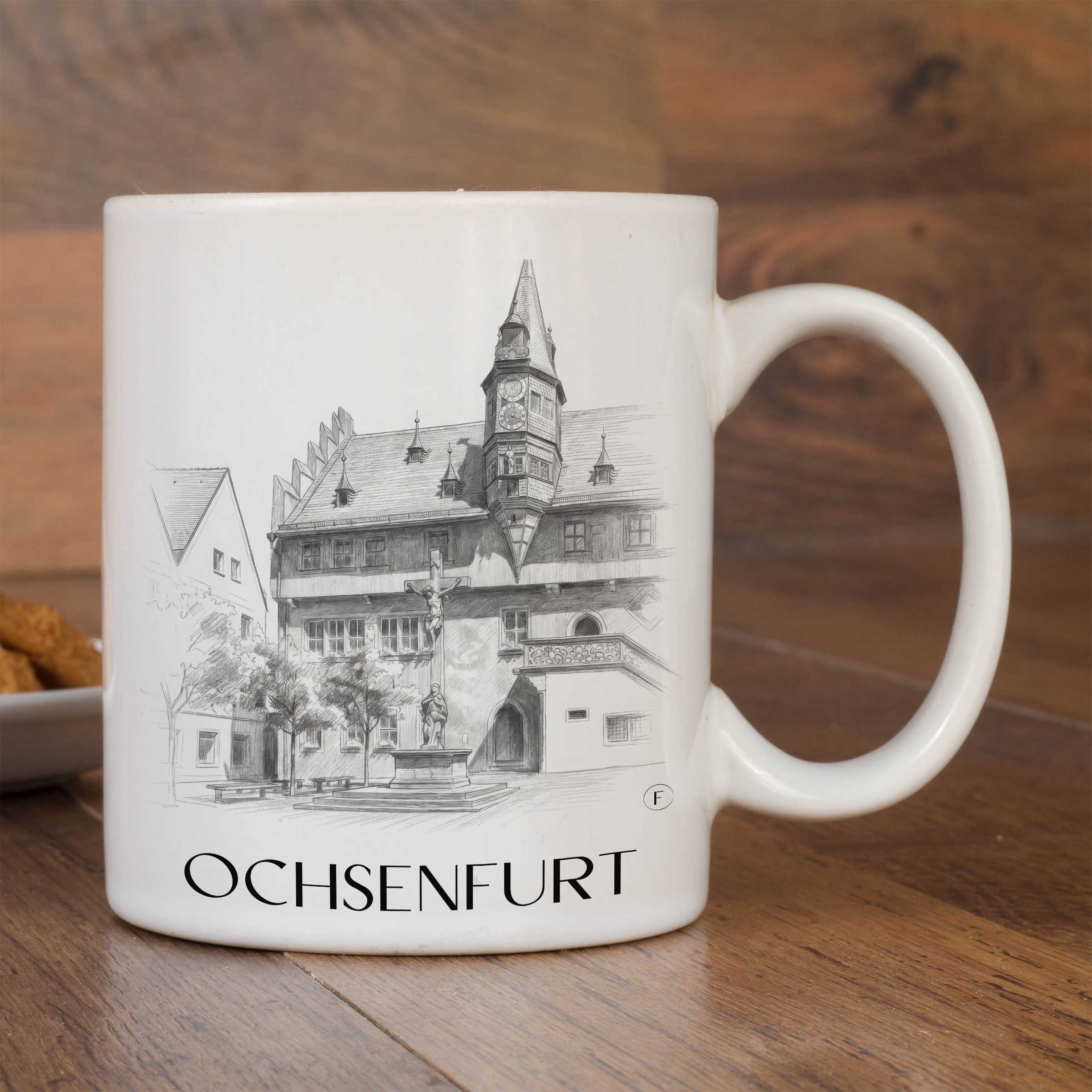 ochsenfurt-deutschland-kaffeebecher-bleistift-zeichnung-drawing