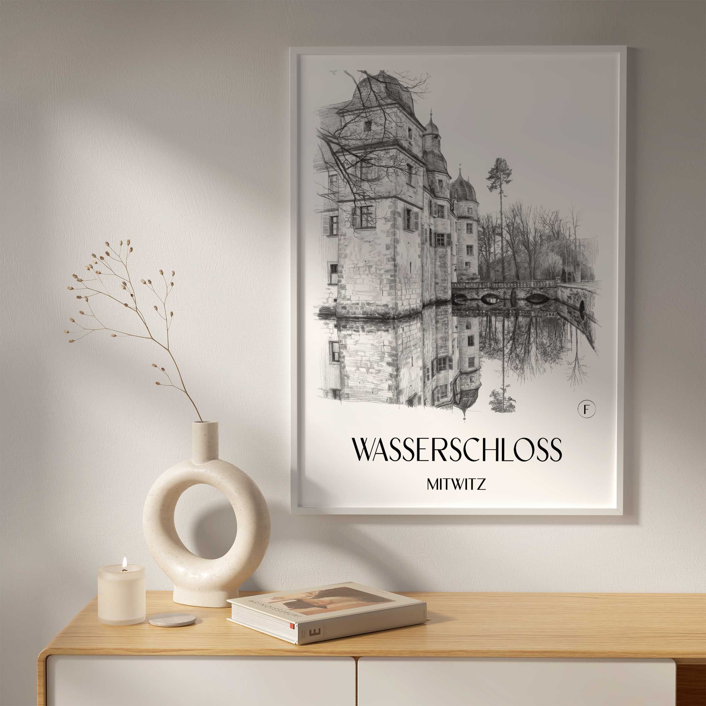 wasserschloss-mitwitz-deutschland-poster-bleistift-zeichnung-drawing