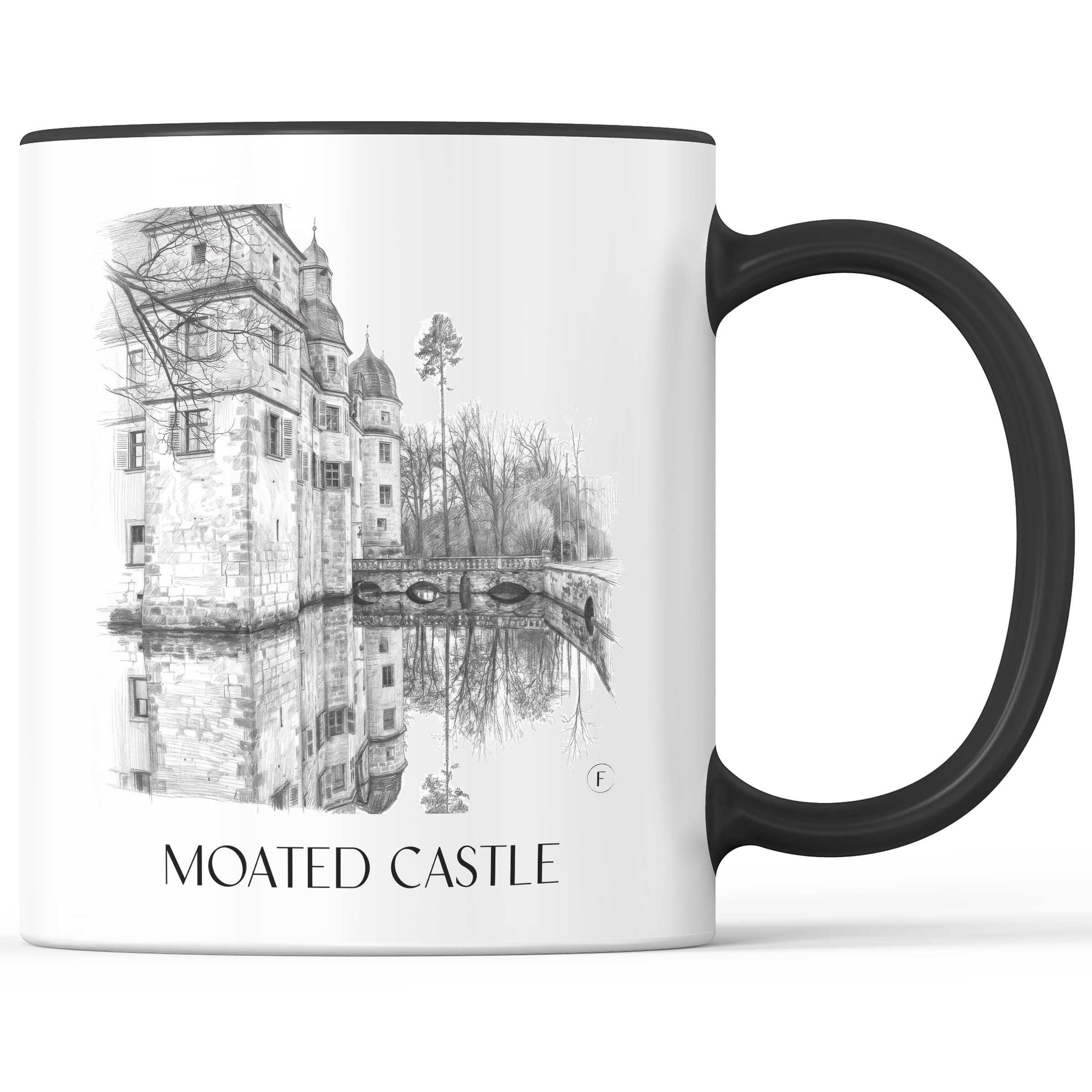 Wasserschloss Kaffeebecher - Mitwitz - Deutschland Becher - Kaffeetasse im Zeichnung Stil