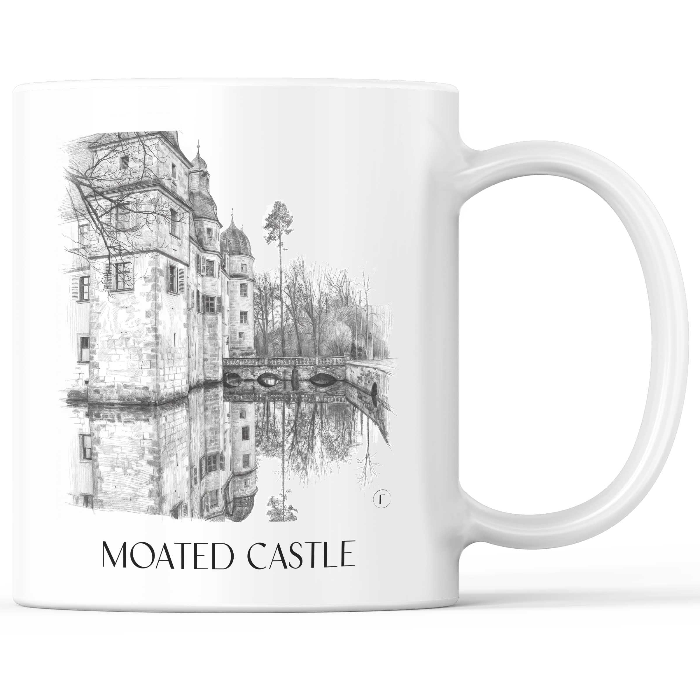 Wasserschloss Kaffeebecher - Mitwitz - Deutschland Becher - Kaffeetasse im Zeichnung Stil