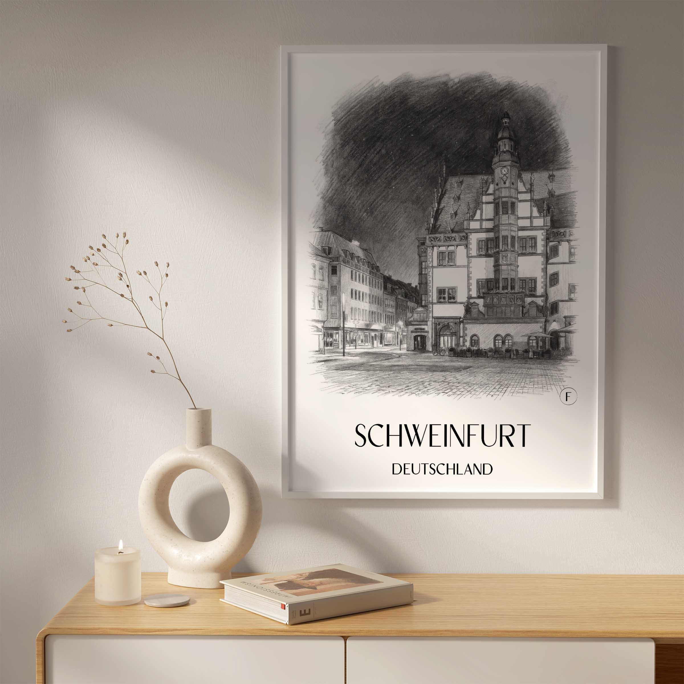 schweinfurt-deutschland-poster-bleistift-zeichnung-drawing