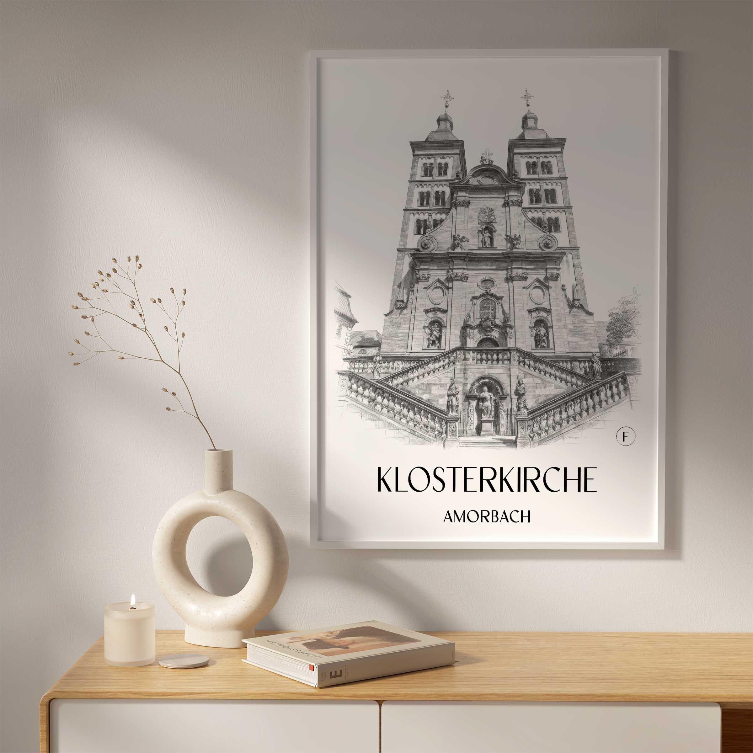 klosterkirche--amorbach-deutschland-poster-bleistift-zeichnung-drawing