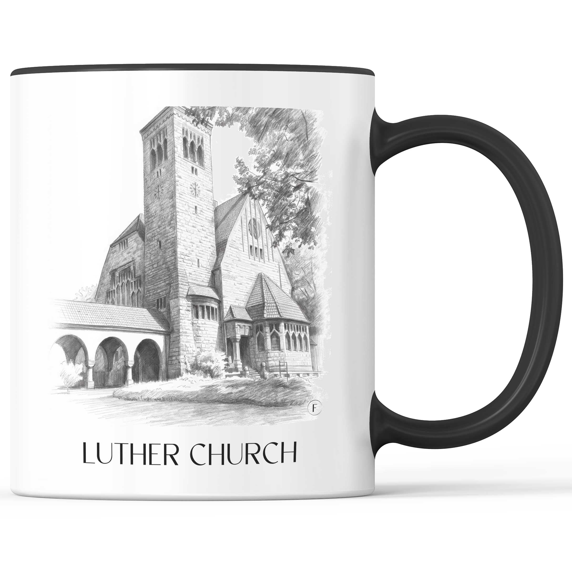 Lutherkirche Kaffeebecher - Bochum - Deutschland Becher - Kaffeetasse im Zeichnung Stil