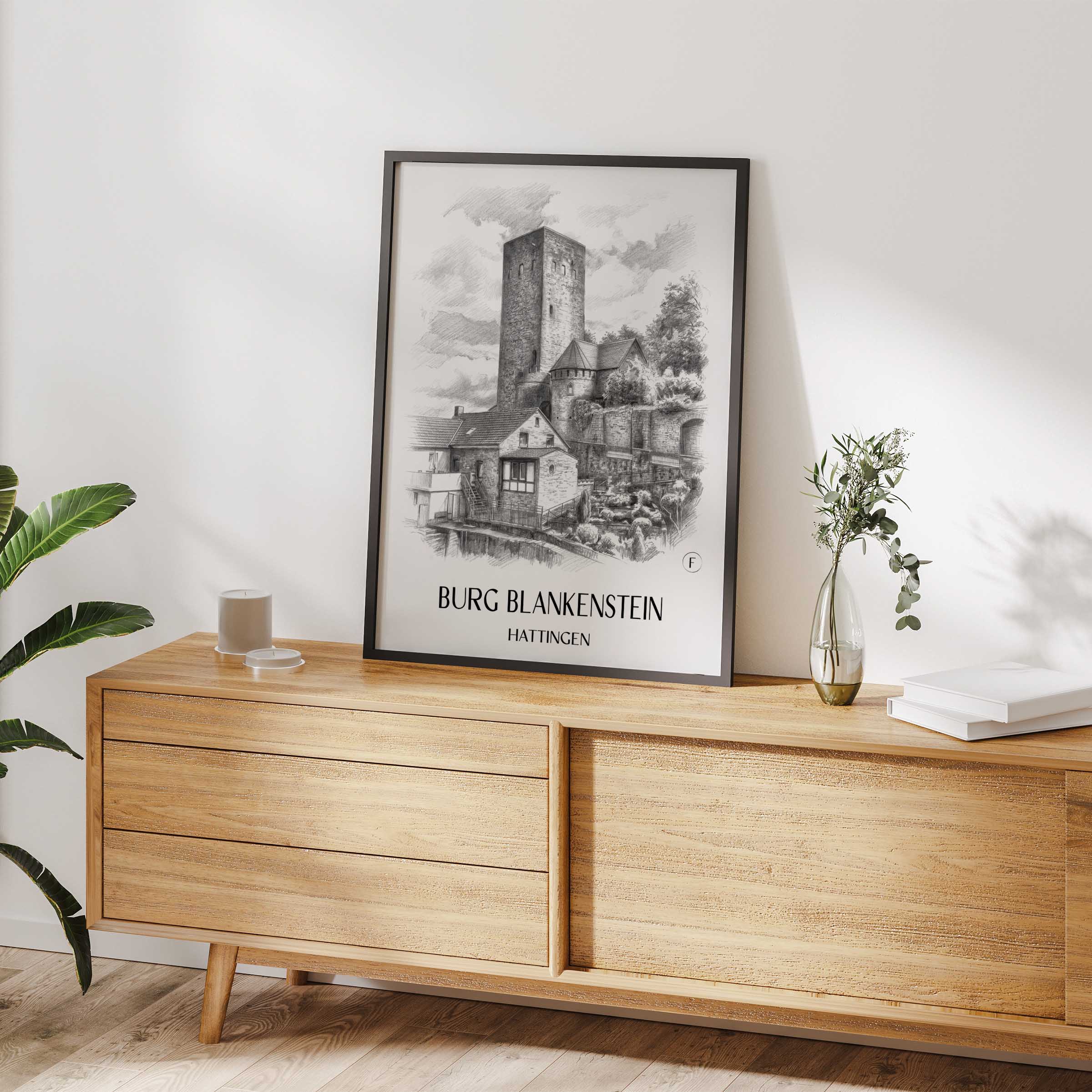 burg-blankenstein-hattingen-deutschland-poster-bleistift-zeichnung-drawing