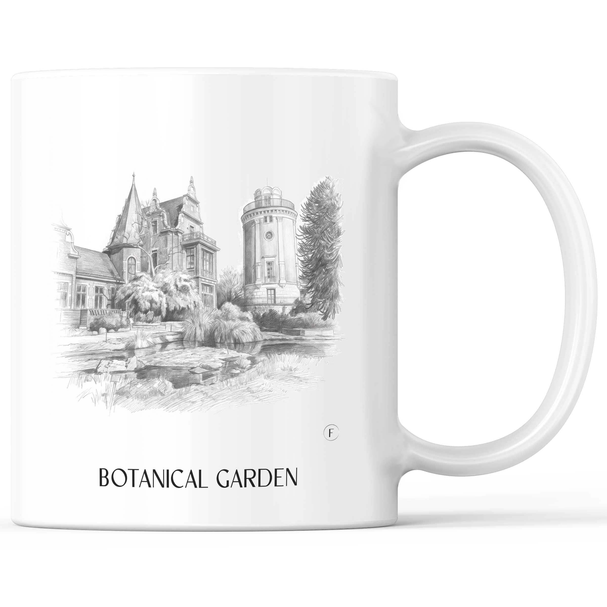 Botanischer Garten Kaffeebecher - Wuppertal - Deutschland Becher - Kaffeetasse im Zeichnung Stil
