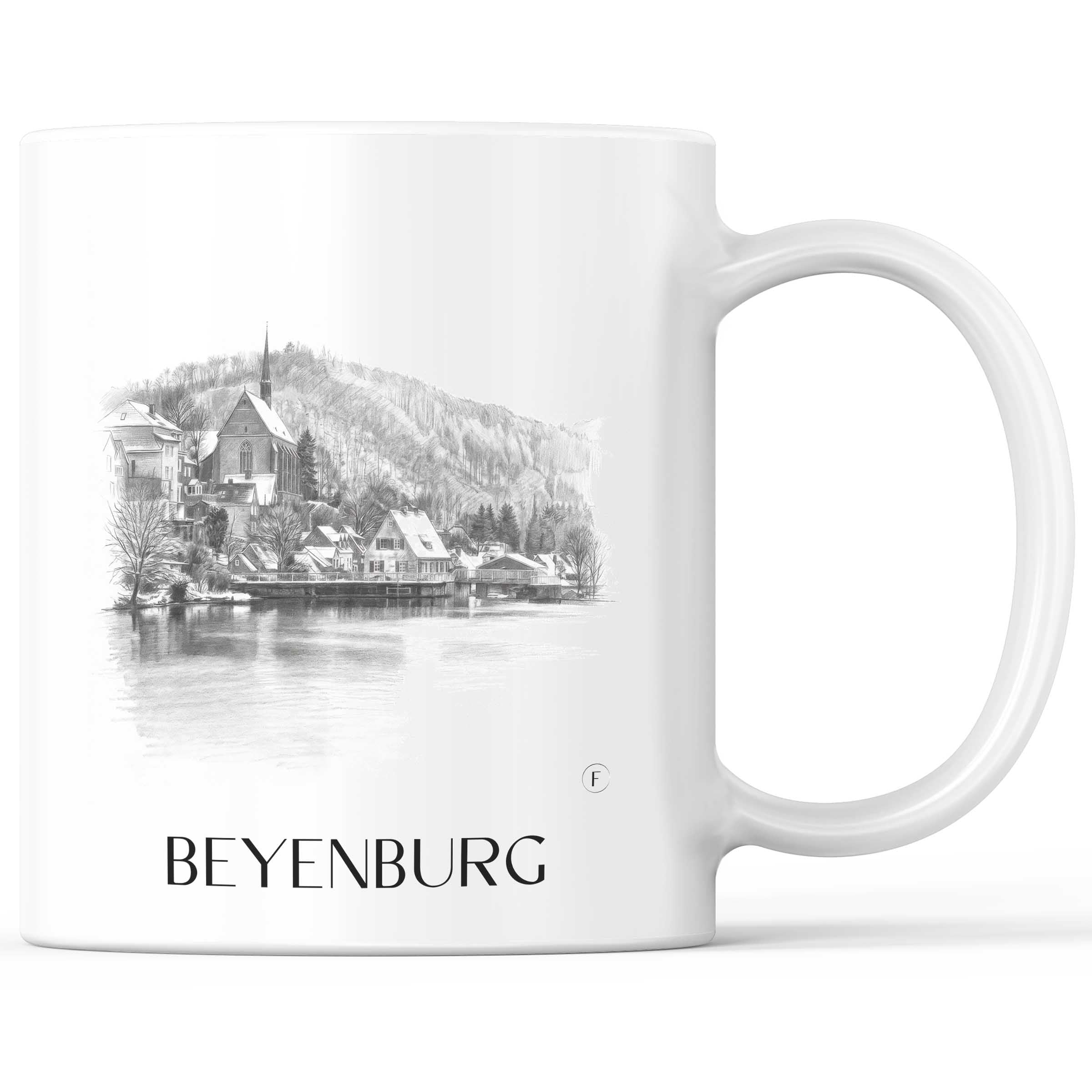 Beyenburg Kaffeebecher - Wuppertal - Deutschland Becher - Kaffeetasse im Zeichnung Stil