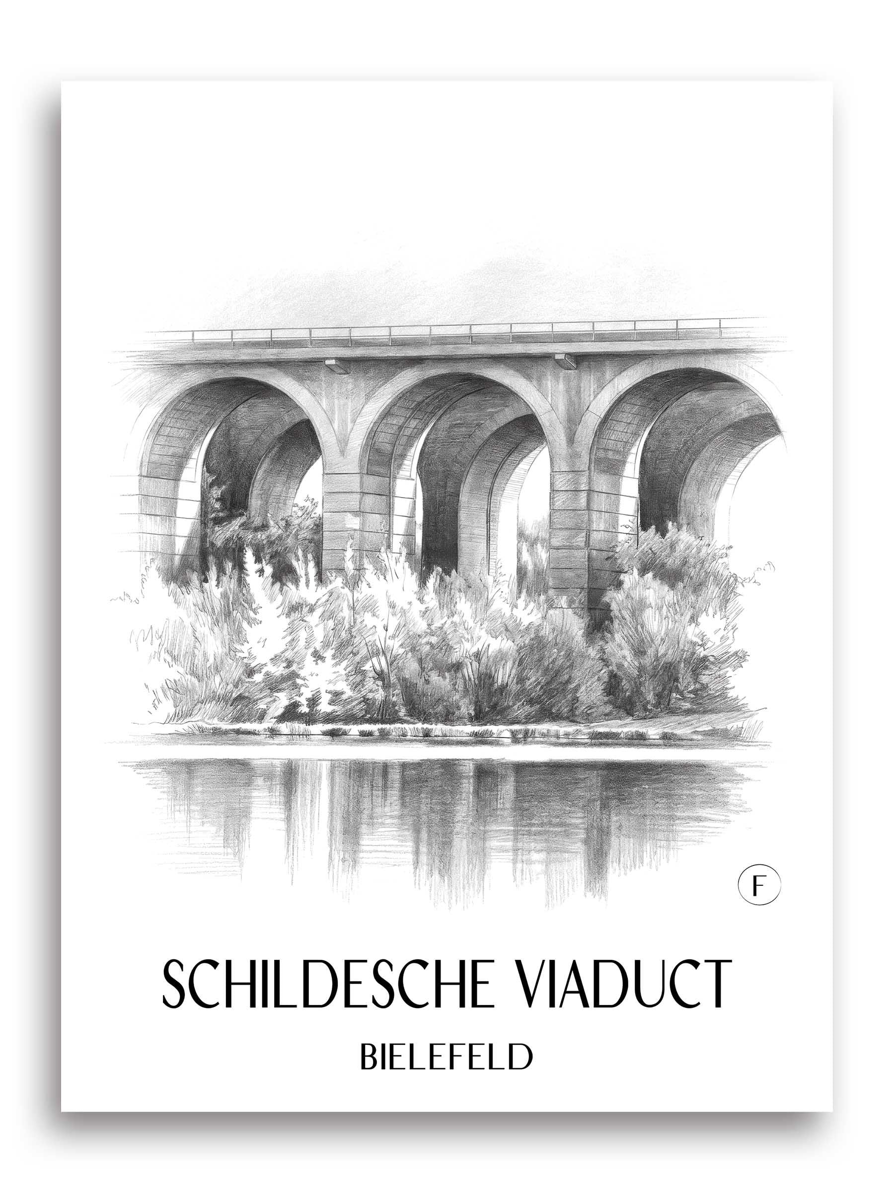 Schildescher Viadukt Poster - Bielefeld - Deutschland Kunstdruck - Zeichnung von A4 bis A1