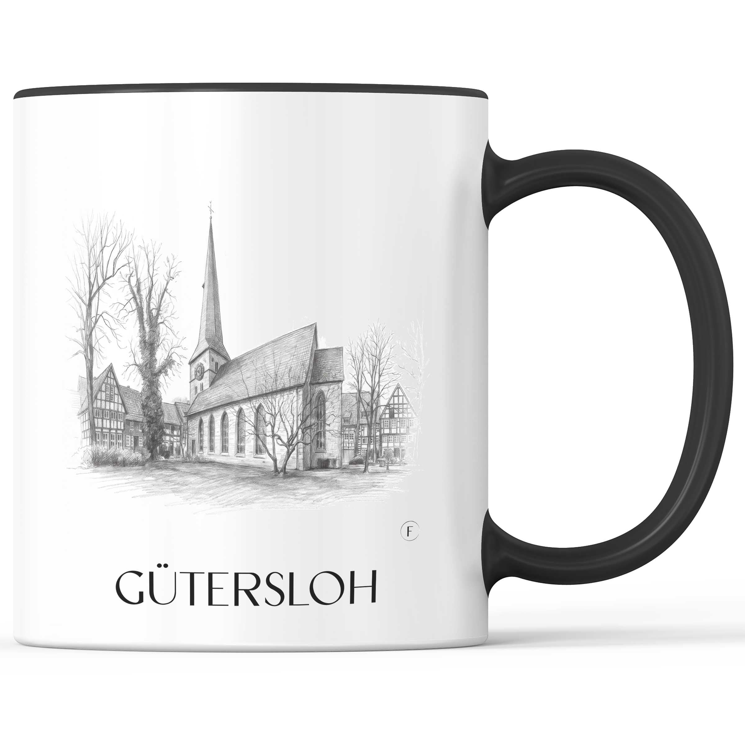 Gütersloh Kaffeebecher - Ostwestfalen - Deutschland Becher - Kaffeetasse im Zeichnung Stil