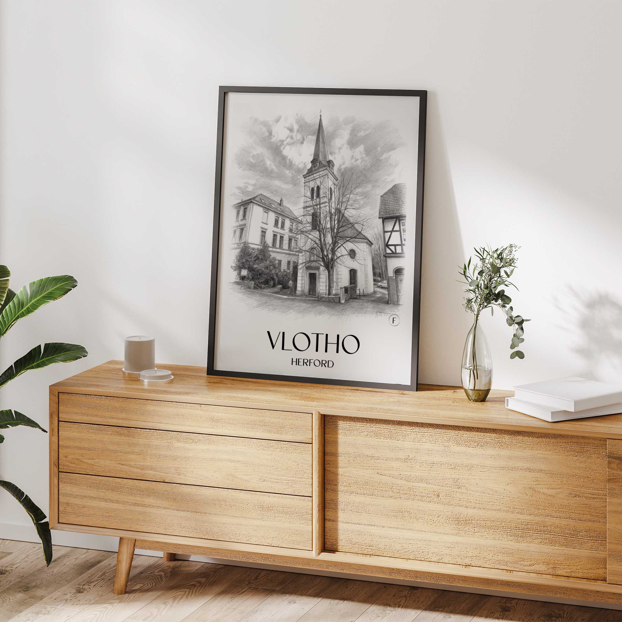 vlotho-herford-deutschland-poster-bleistift-zeichnung-drawing