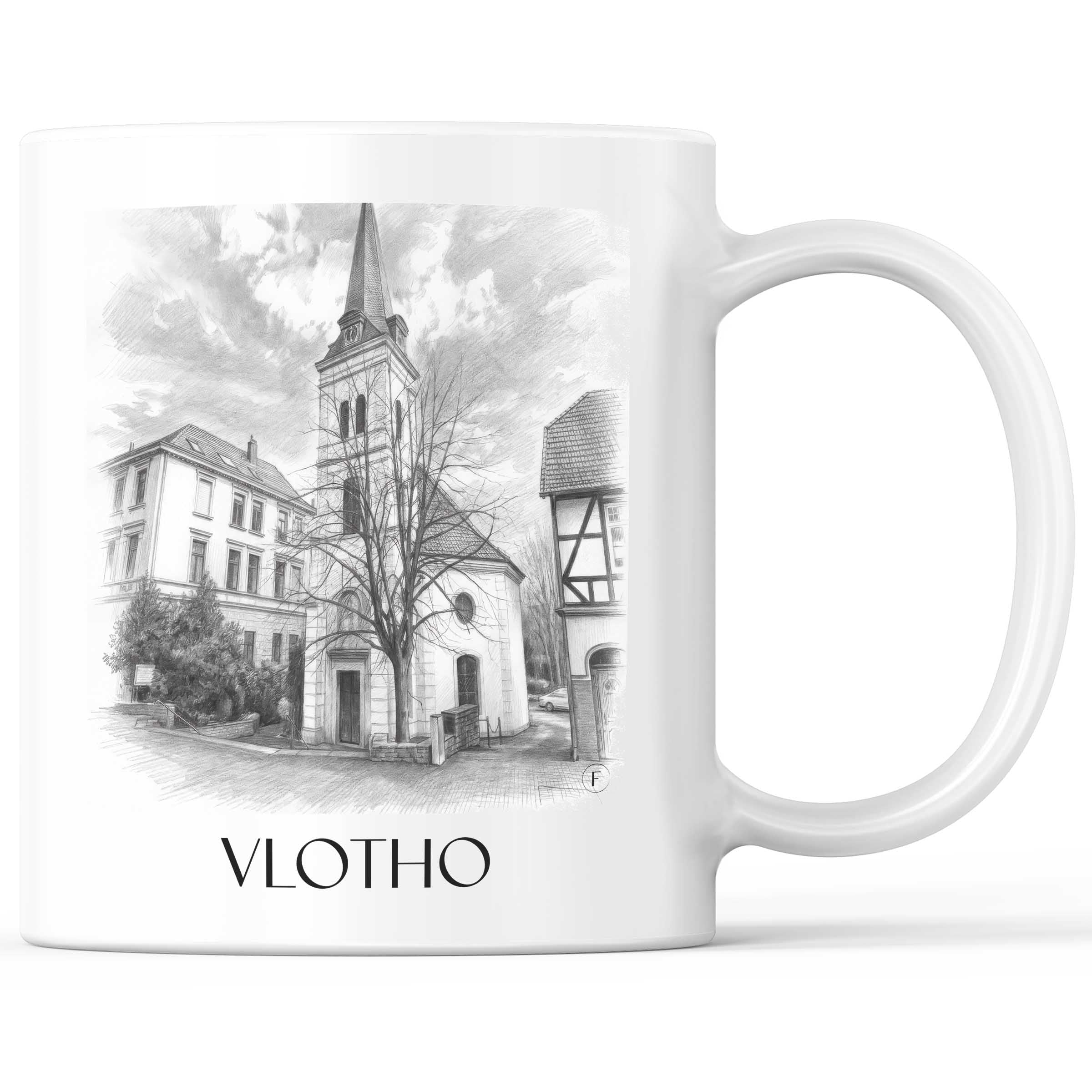Vlotho Kaffeebecher - Herford - Deutschland Becher - Kaffeetasse im Zeichnung Stil