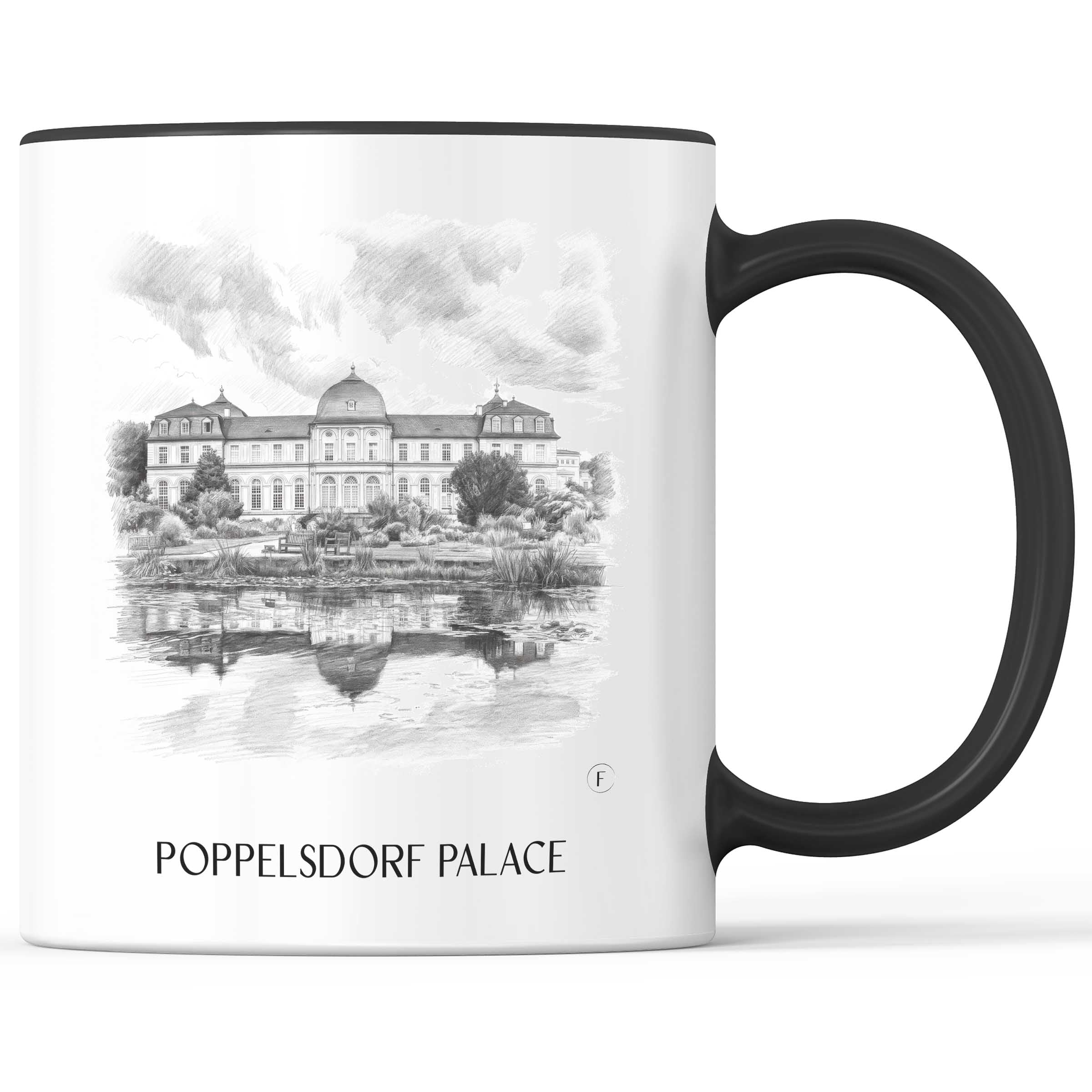Poppelsdorfer Schloss Kaffeebecher - Bonn - Deutschland Becher - Kaffeetasse im Zeichnung Stil