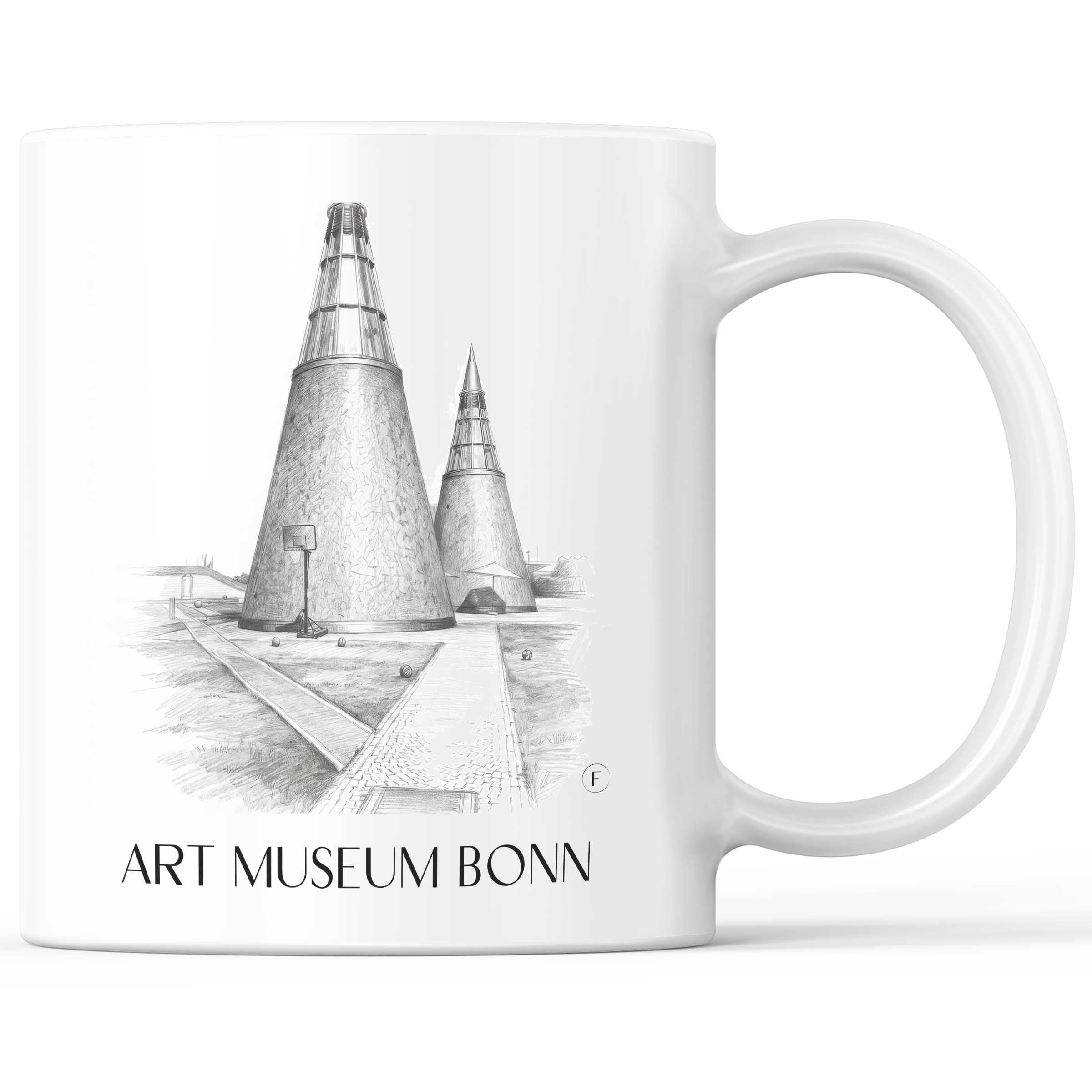 Kunstmuseum Kaffeebecher - Bonn - Deutschland Becher - Kaffeetasse im Zeichnung Stil