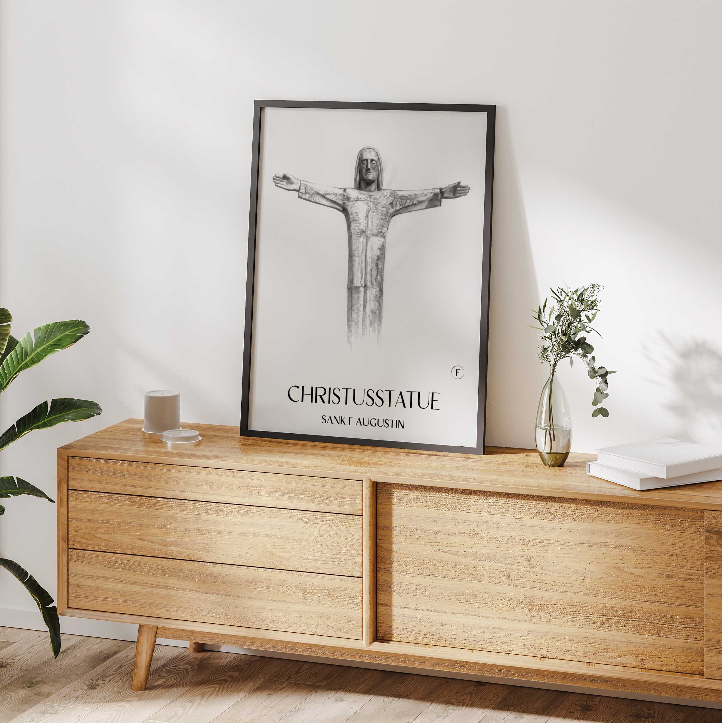 christusstatue-sankt-augustin-deutschland-poster-bleistift-zeichnung-drawing