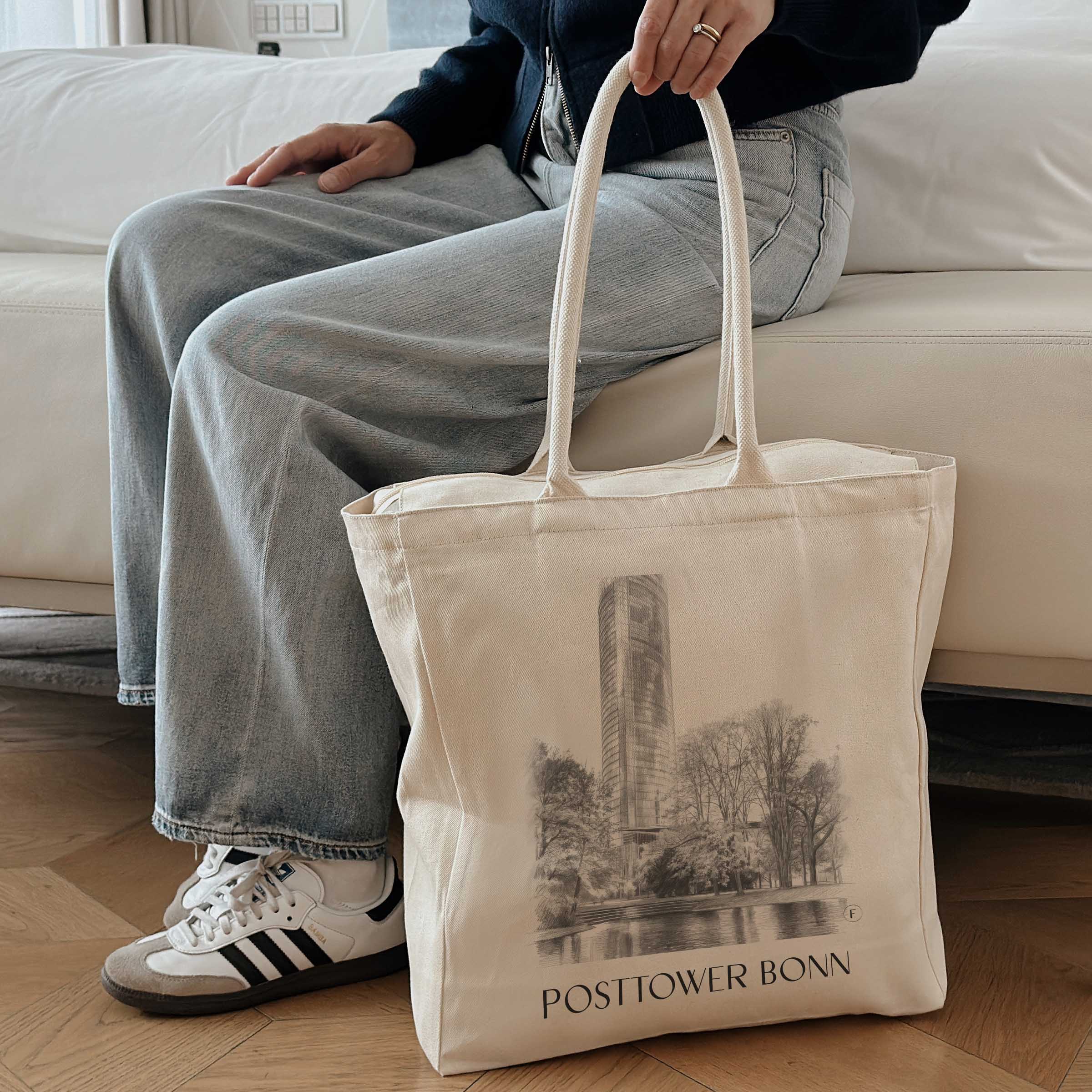 posttower-bonn-deutschland-einkaufstasche-bleistift-zeichnung-drawing