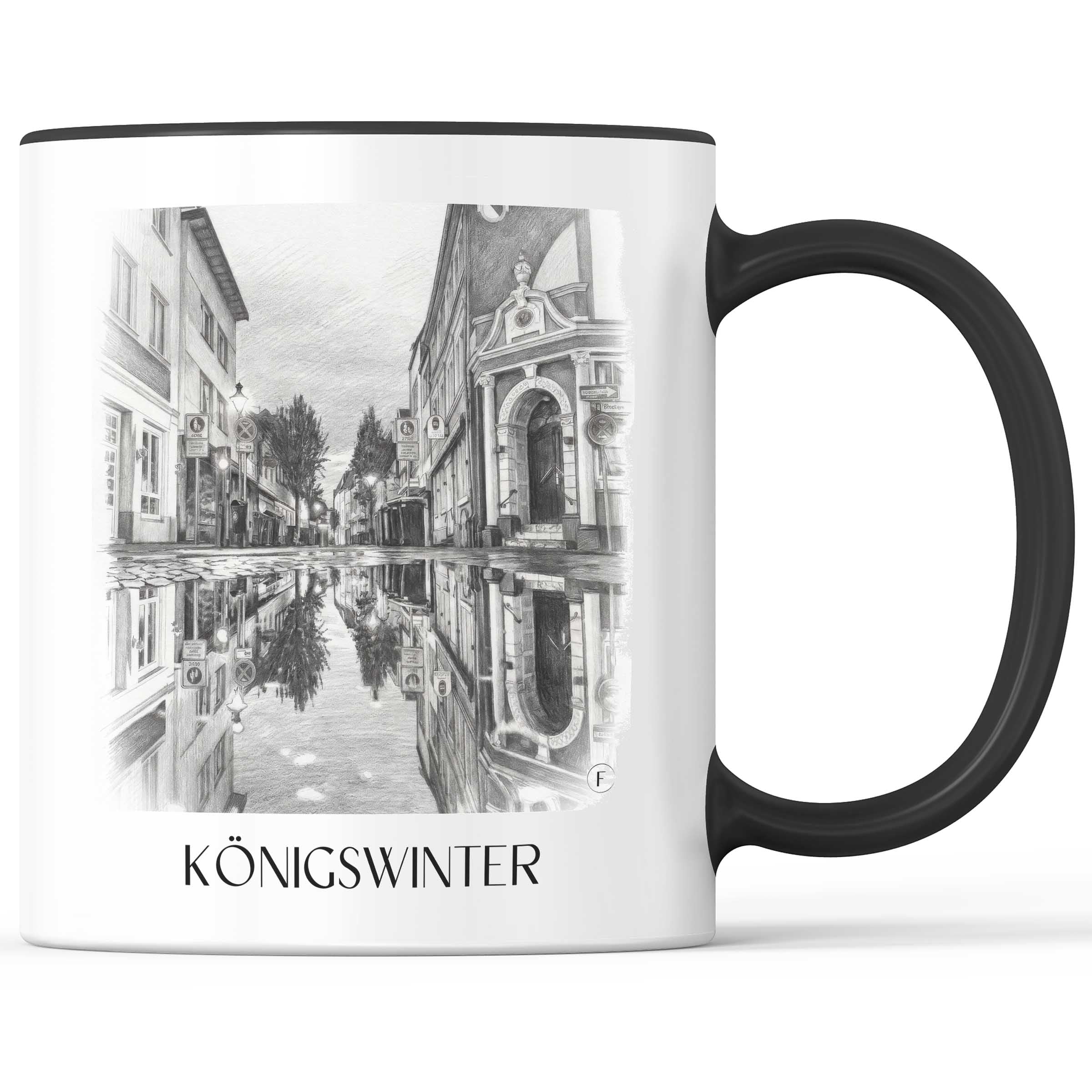 Königswinter Kaffeebecher - Rheinland - Deutschland Becher - Kaffeetasse im Zeichnung Stil