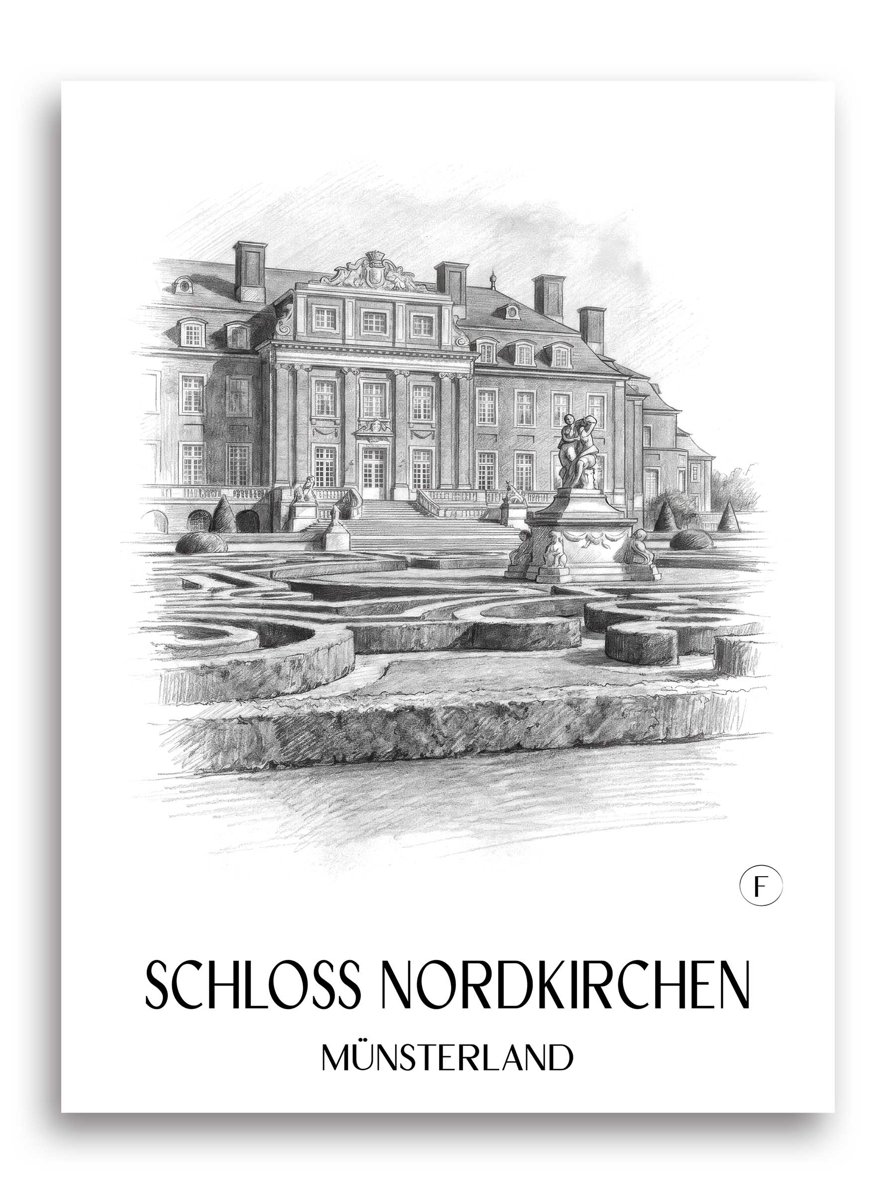 schloss-nordkirchen-münsterland-deutschland-poster-bleistift-zeichnung-drawing