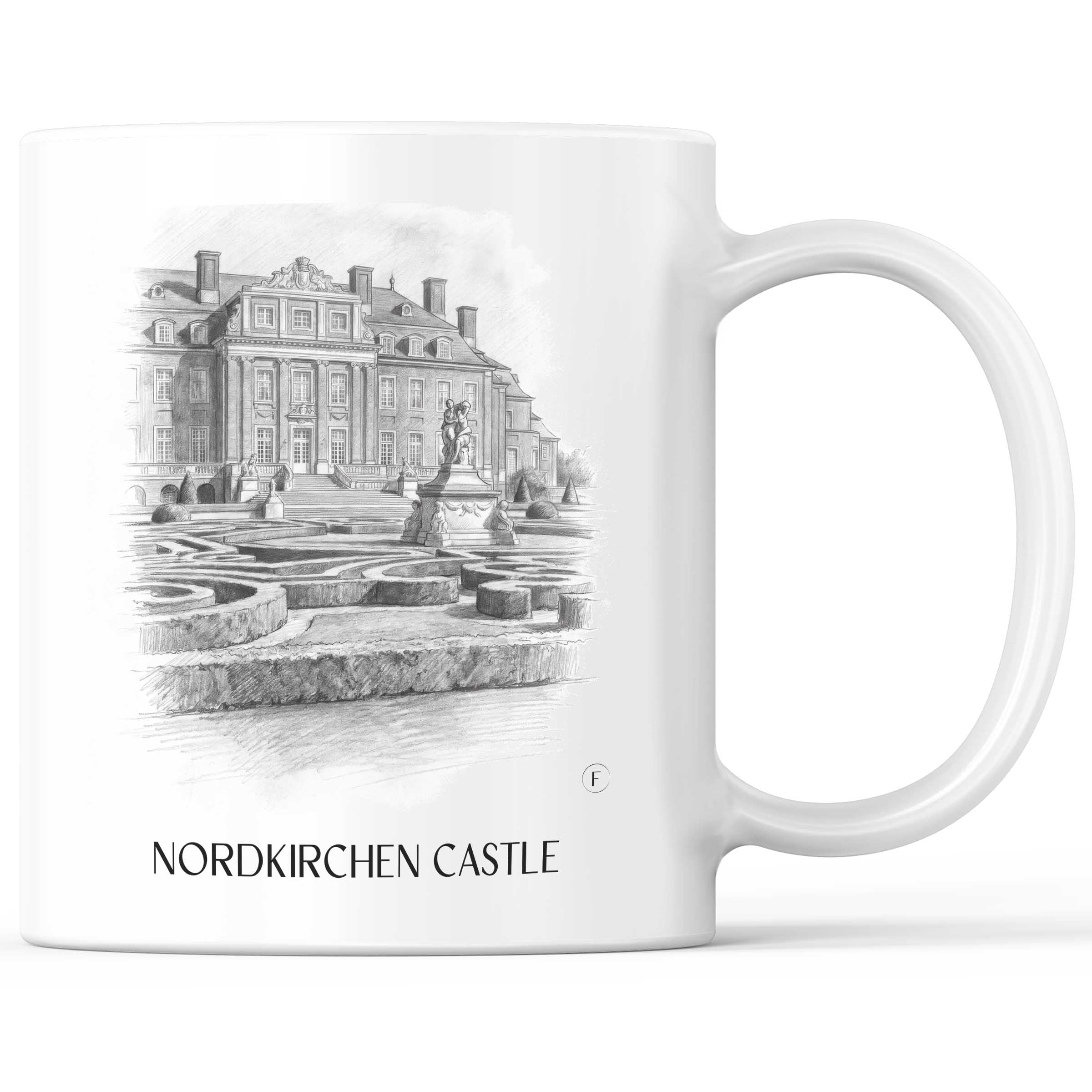 Schloss Nordkirchen Kaffeebecher - Münsterland - Deutschland Becher - Kaffeetasse im Zeichnung Stil