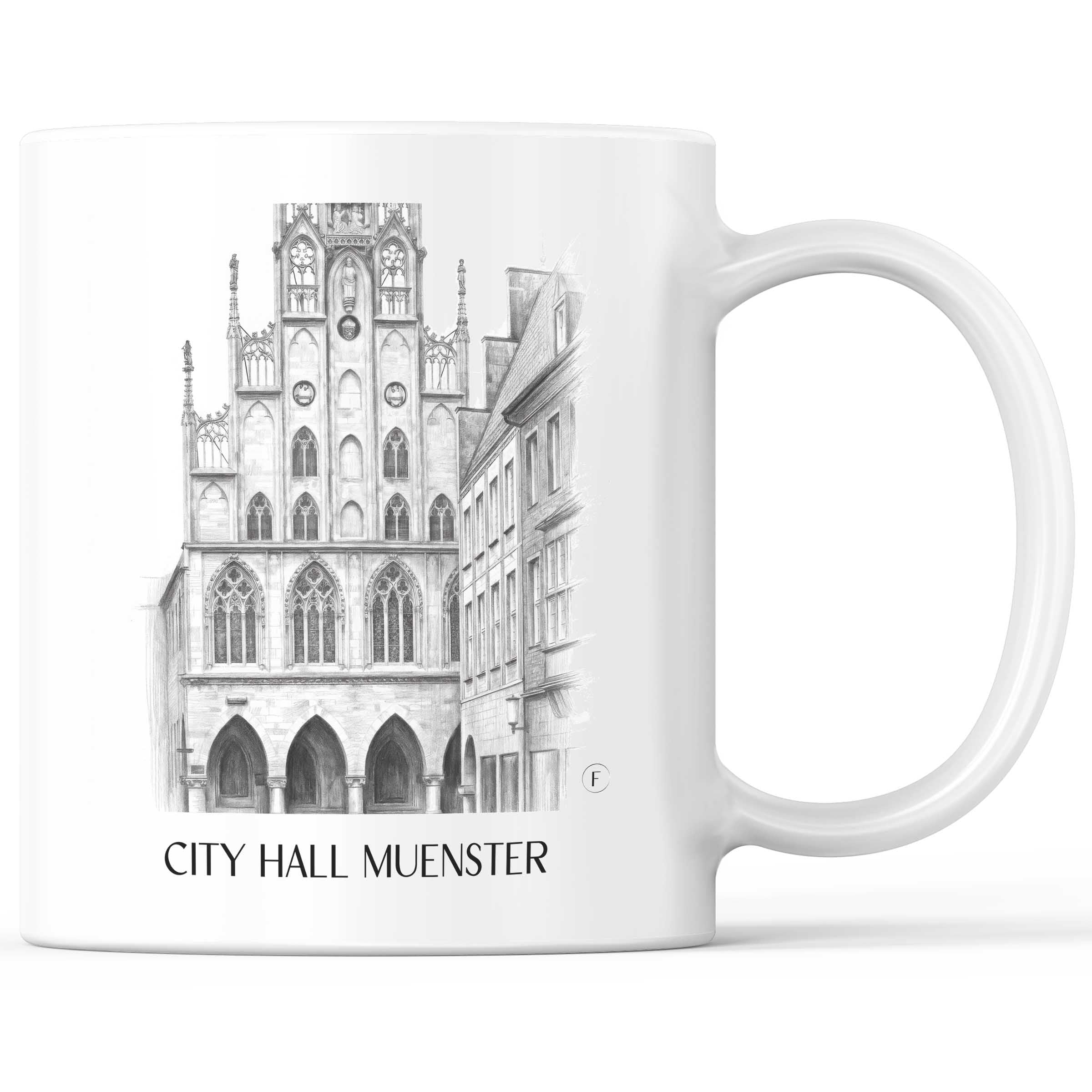 Rathaus Kaffeebecher - Münster - Deutschland Becher - Kaffeetasse im Zeichnung Stil