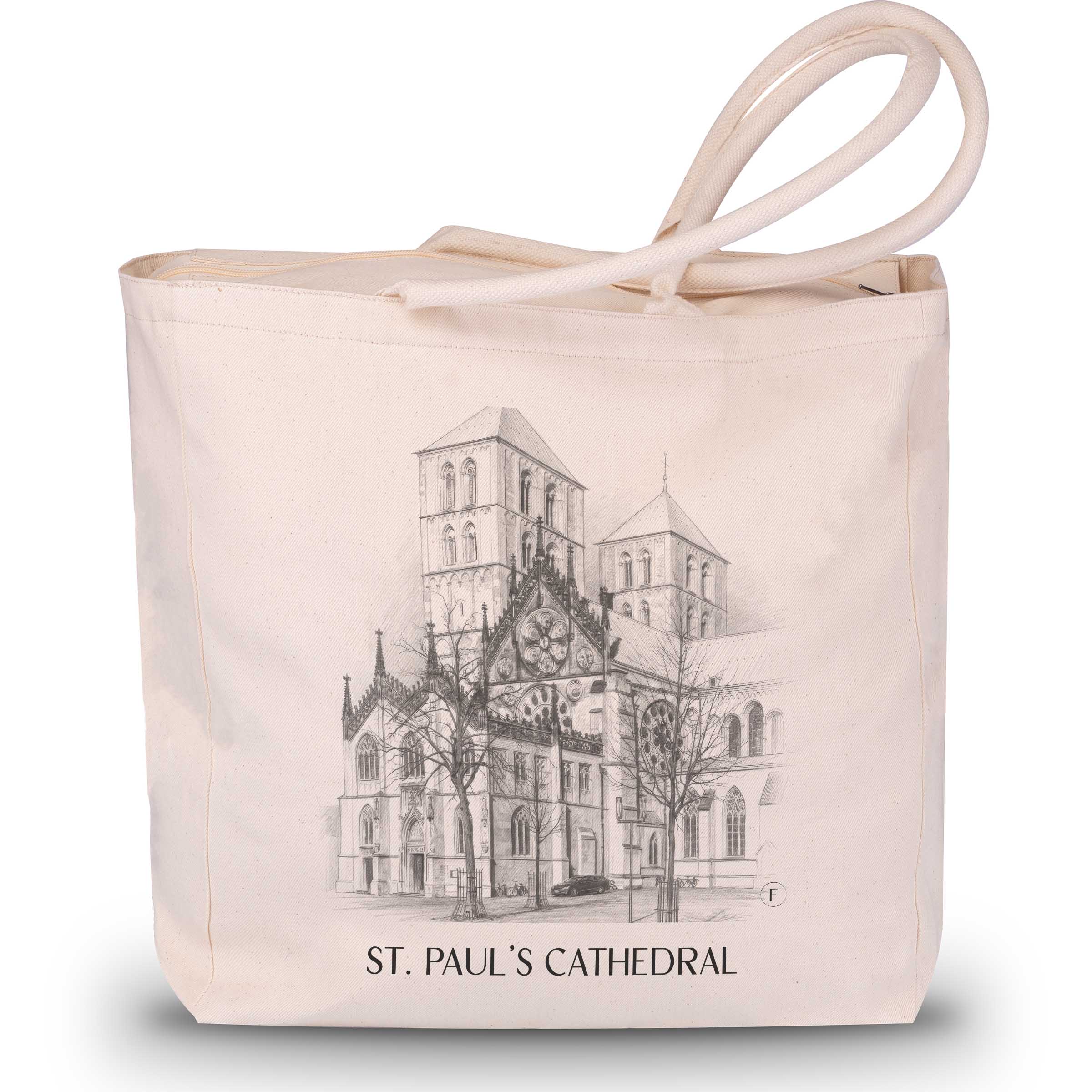 St. Paulus Dom Shopping Tasche - Münster - Deutschland Tote Bag - Einkaufstasche im Zeichnung Stil