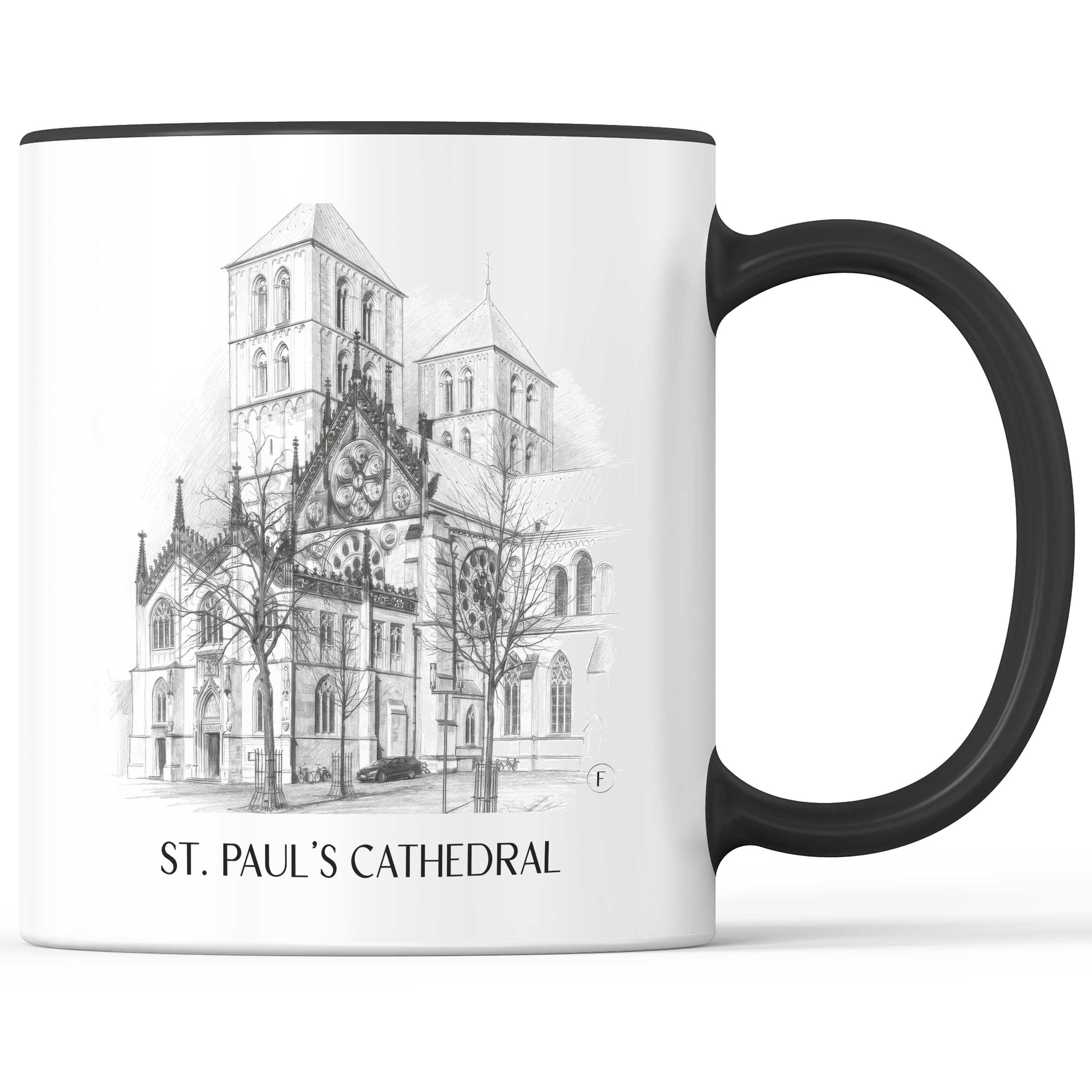 St. Paulus Dom Kaffeebecher - Münster - Deutschland Becher - Kaffeetasse im Zeichnung Stil