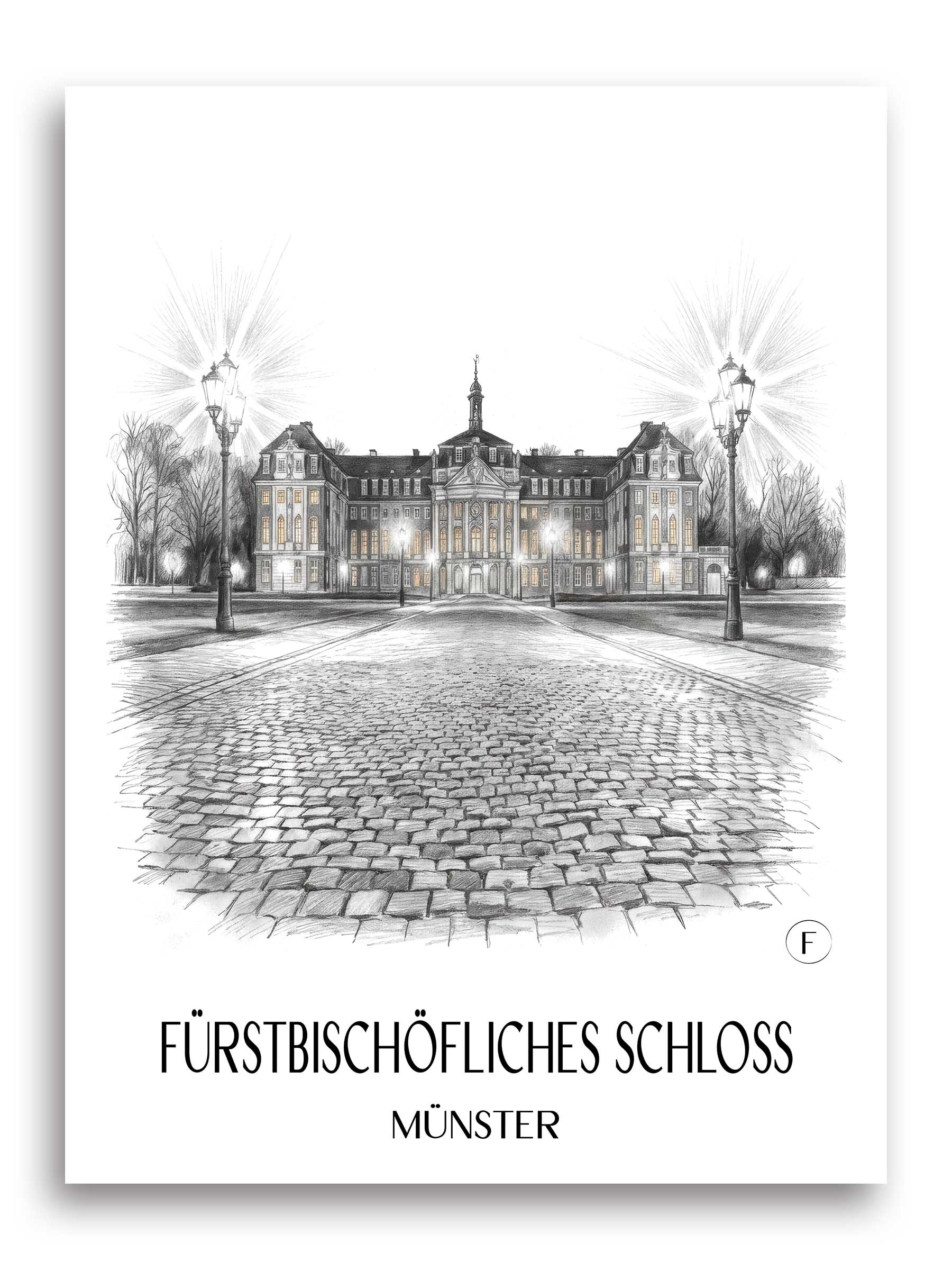 fürstbischöfliches-schloss-münster-deutschland-poster-bleistift-zeichnung-drawing