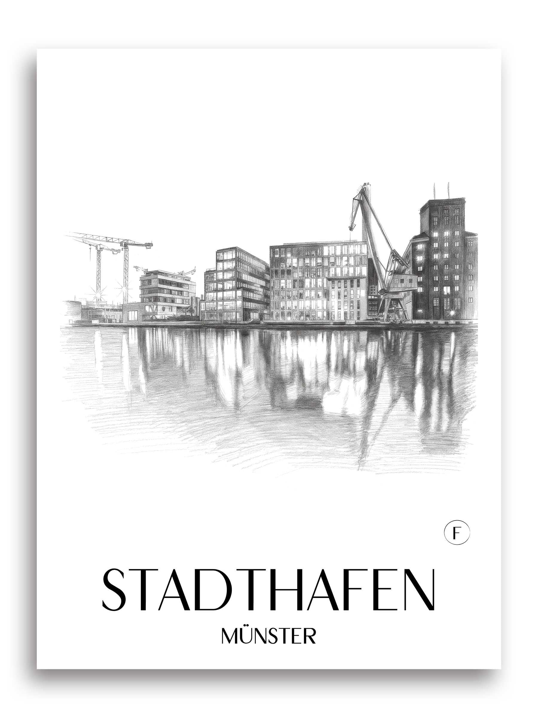 stadthafen-münster-deutschland-poster-bleistift-zeichnung-drawing